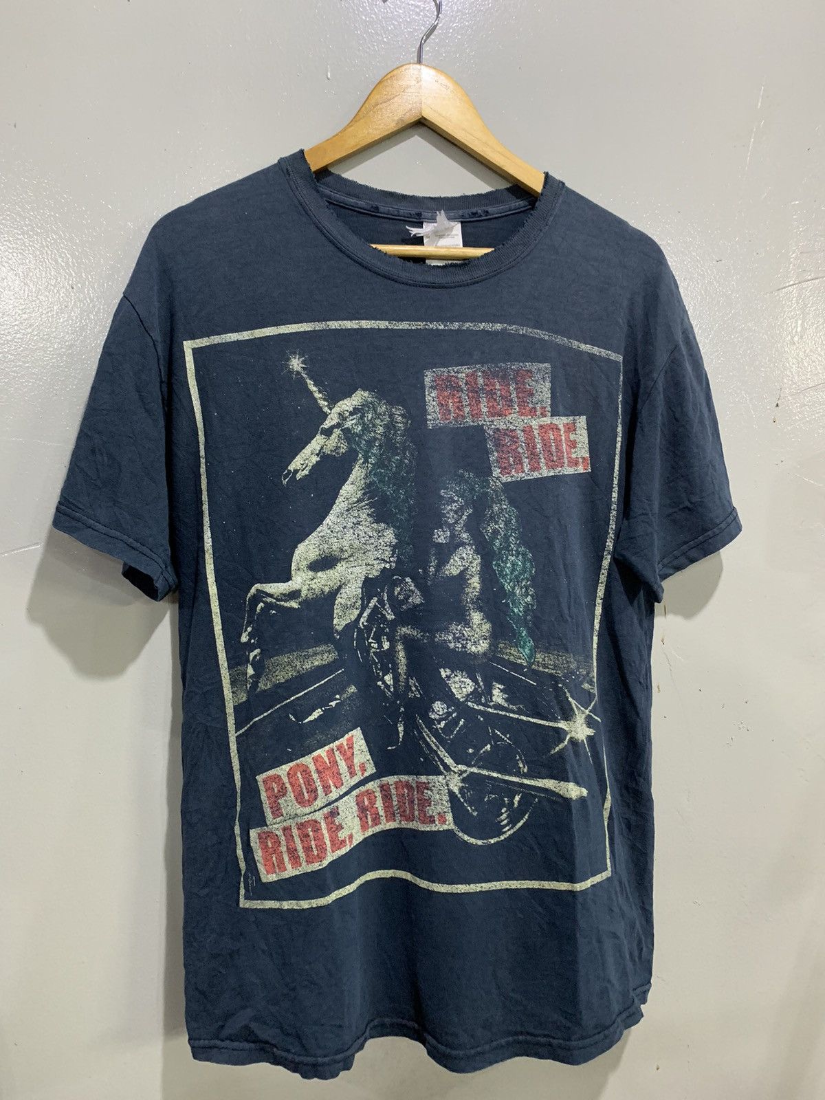 Band Tees Lady Gaga Ride Pony Trashed tee Size US M / EU 48-50 / 2 - 2 Thumbnail