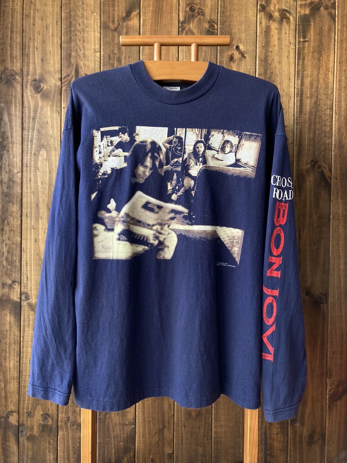 image of Band Tees x Bon Jovi Vintage 1995 Bon Jovi Band Tee in Navy, Men's (Size XL)