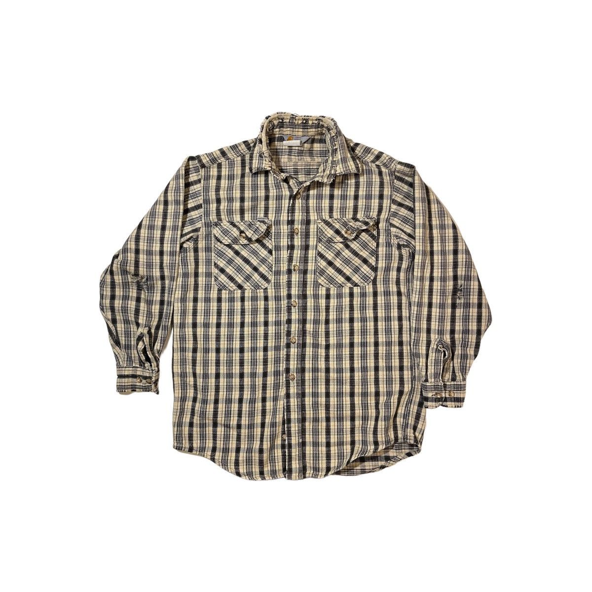 Carhartt × Vintage Vintage Carhartt Light Plaid Flannel Distressed Size US M / EU 48-50 / 2 - 1 Thumbnail