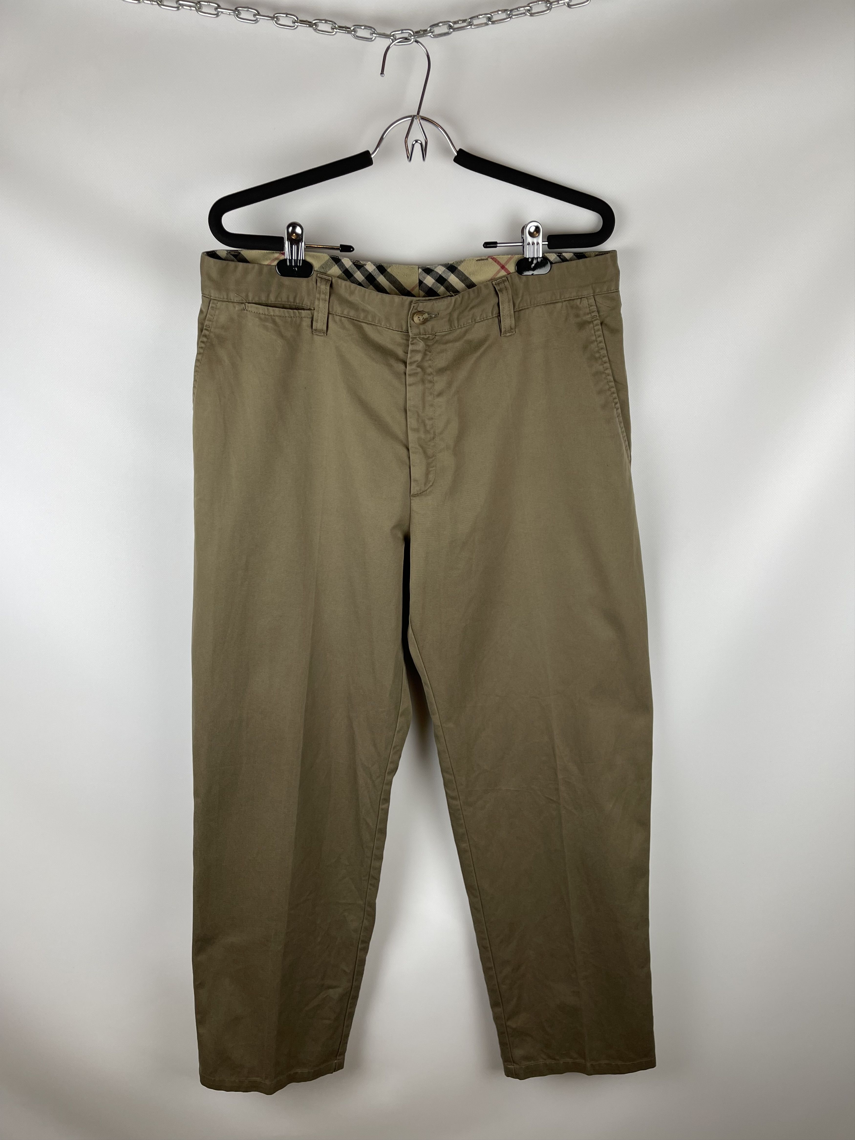 Burberry Burberry London nova check beige khaki chino pants trousers Size US 34 / EU 50 - 1 Thumbnail