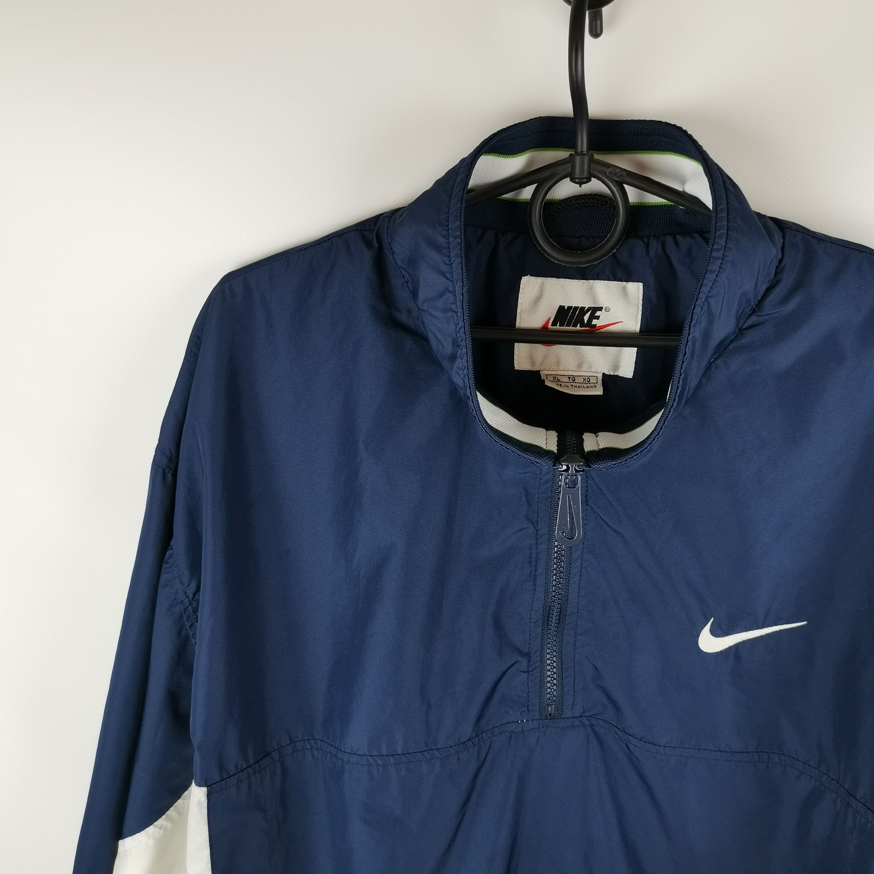 Nike Nike vintage 90s blue white anorak jacket Size US XL / EU 56 / 4 - 4 Thumbnail