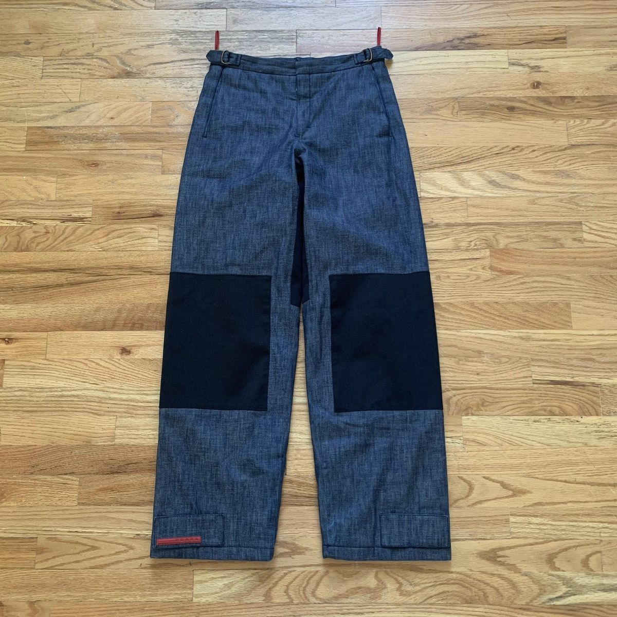 image of Prada Early 2000S Denim Fleece-Lined Shell Pants in Blue, Men's (Size 30)