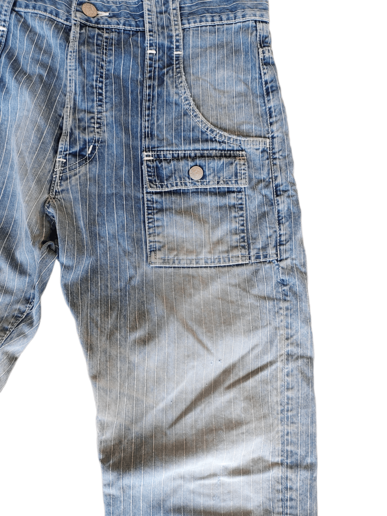 Backbone Vintage Backbone Japan Wabash Distressed Denim Pants Size US 32 / EU 48 - 5 Thumbnail