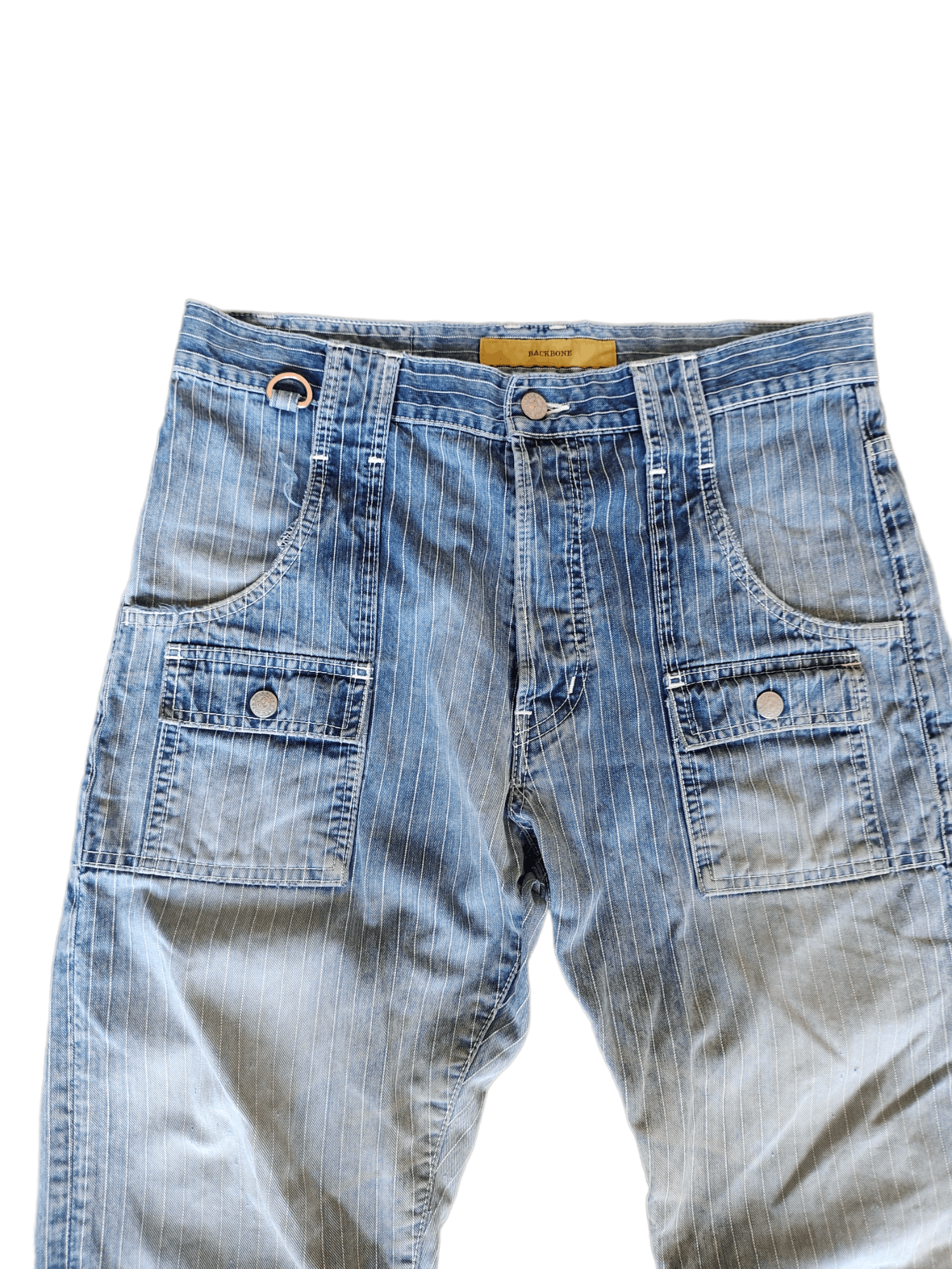 Backbone Vintage Backbone Japan Wabash Distressed Denim Pants Size US 32 / EU 48 - 2 Thumbnail