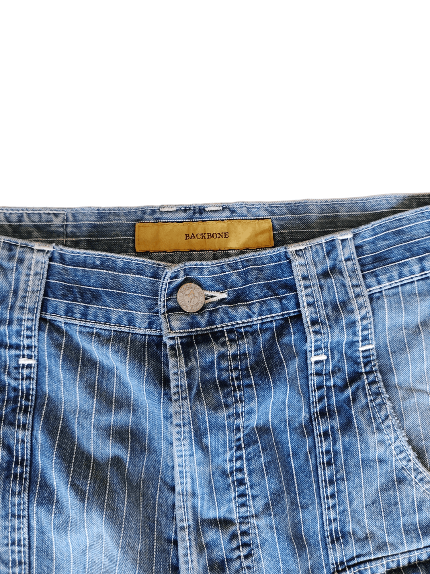 Backbone Vintage Backbone Japan Wabash Distressed Denim Pants Size US 32 / EU 48 - 3 Thumbnail