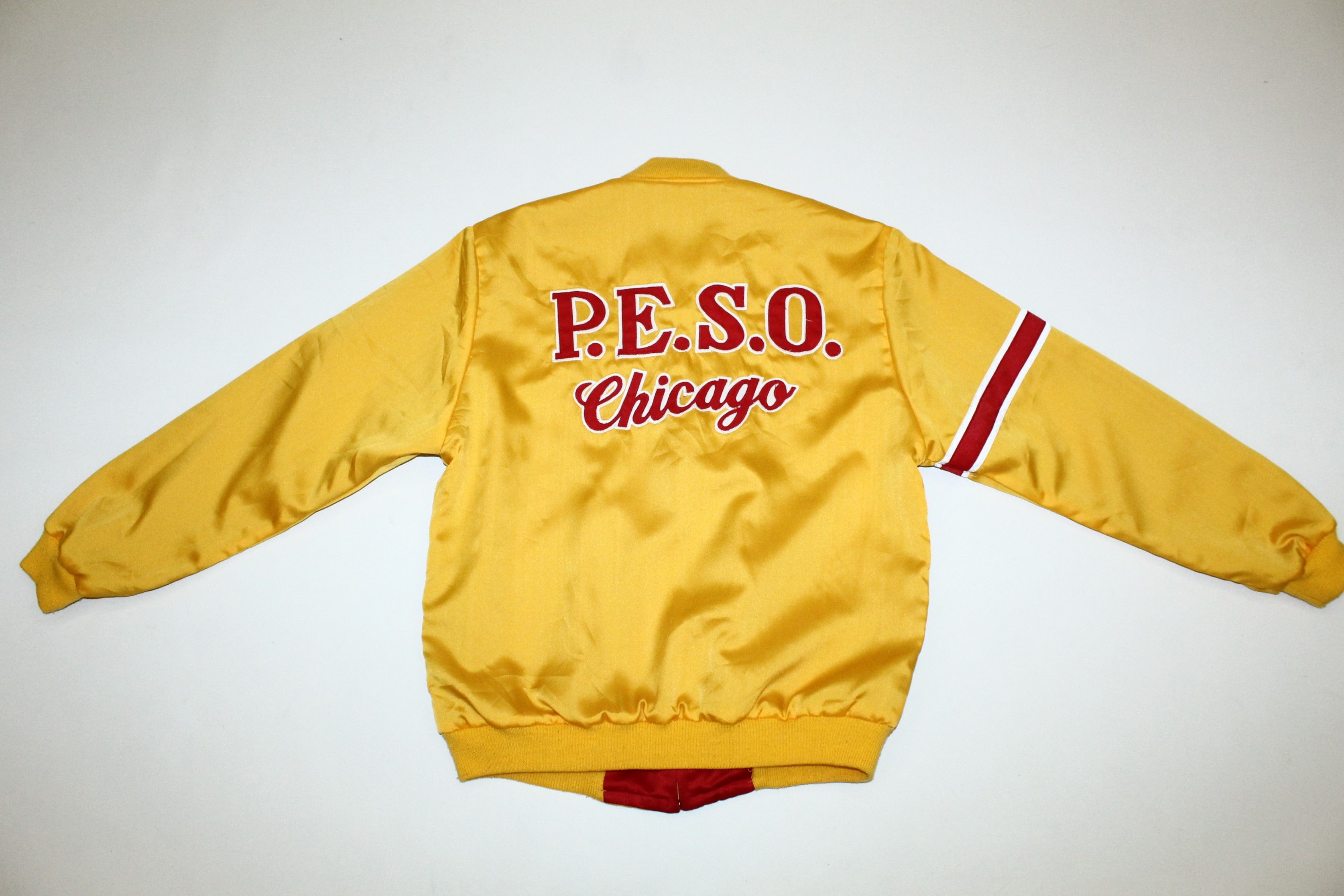 Peso 🔥RARE VTG🔥 PESO Chicago Reversible Varsity Bomber Jacket Size US L / EU 52-54 / 3 - 3 Thumbnail