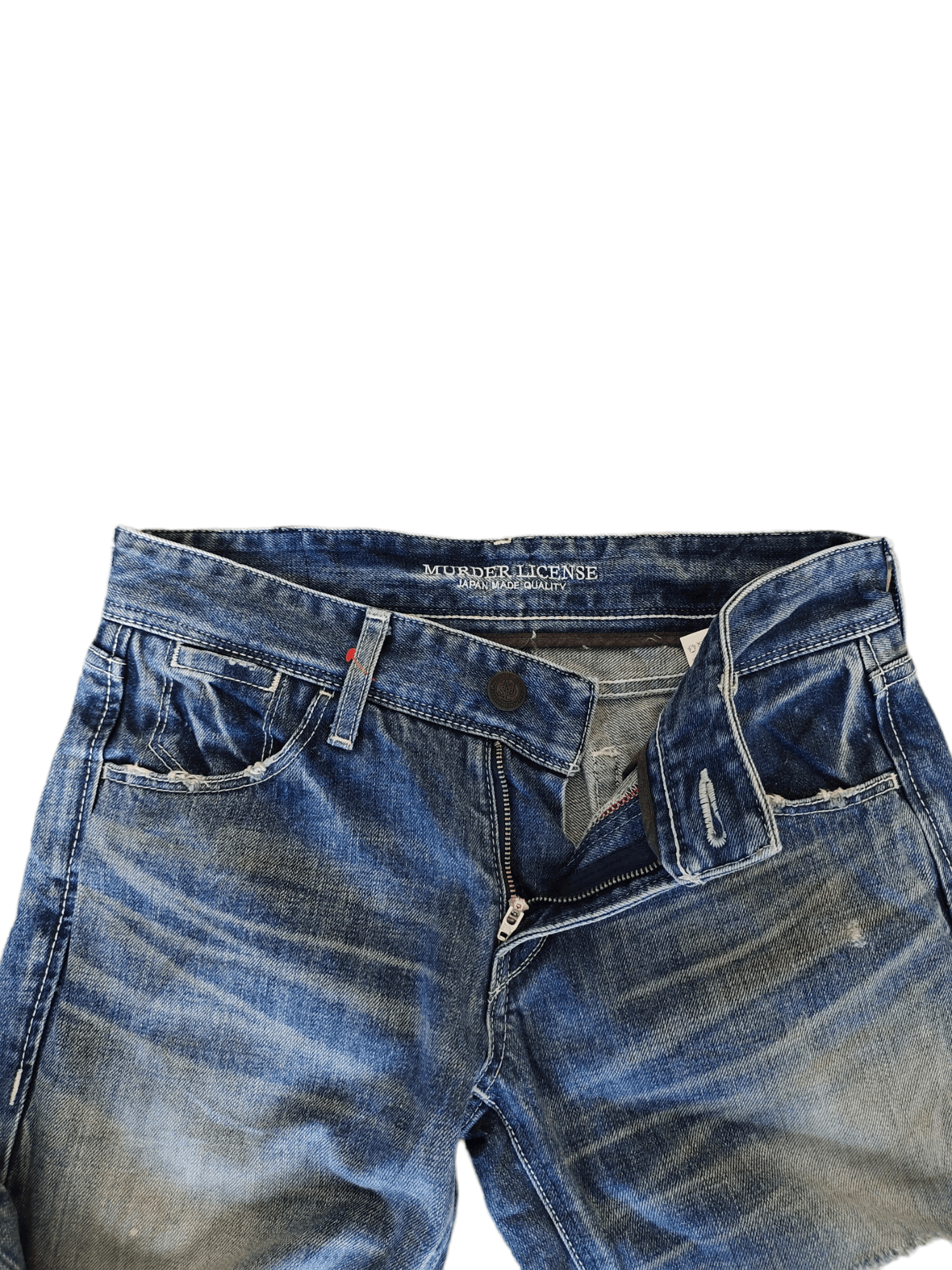 Hysteric Glamour × Undercover Japanese Brand MURDER LICENSE Painted Distress Denim Jeans Size US 30 / EU 46 - 9 Thumbnail