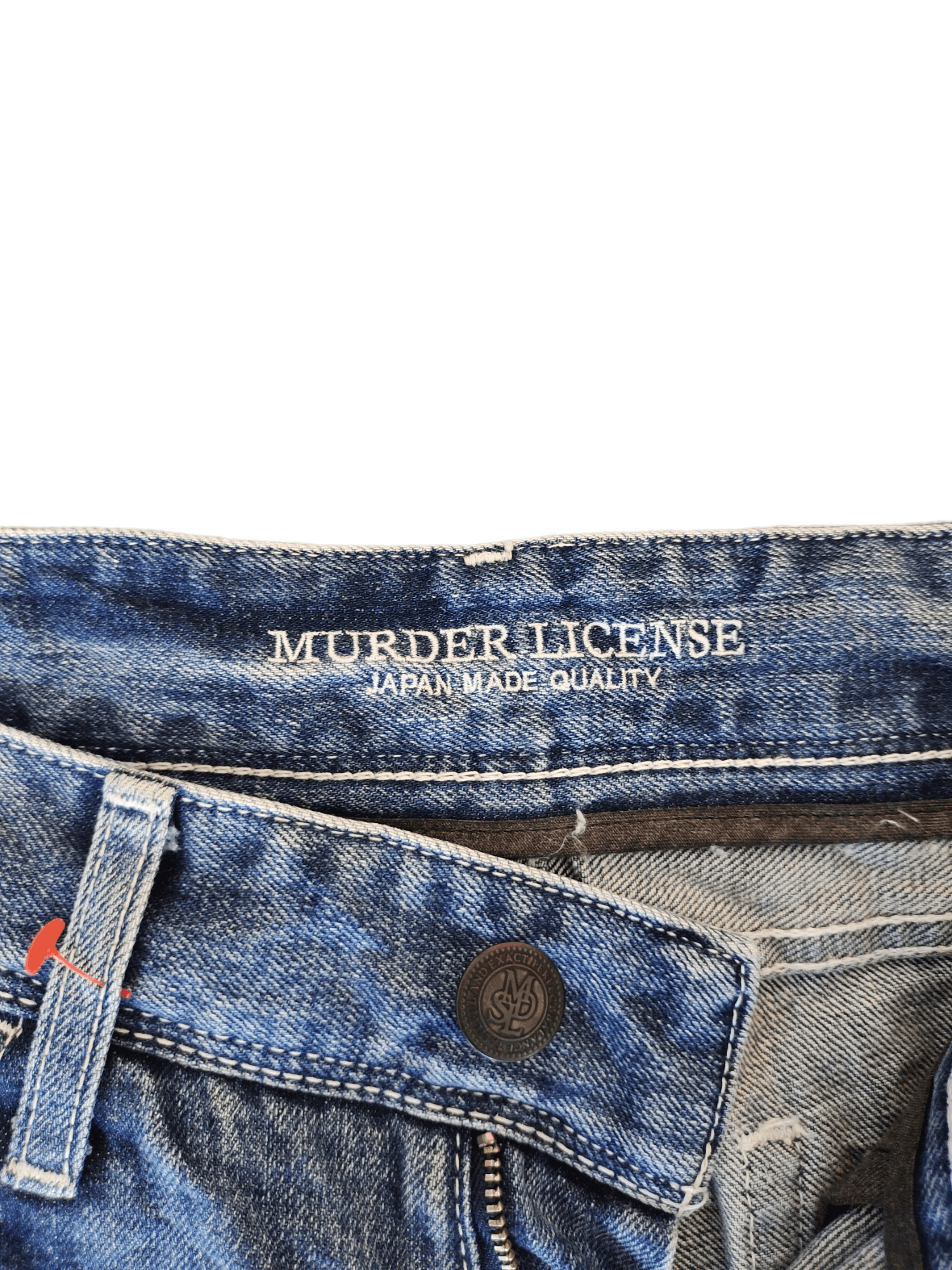 Hysteric Glamour × Undercover Japanese Brand MURDER LICENSE Painted Distress Denim Jeans Size US 30 / EU 46 - 8 Thumbnail