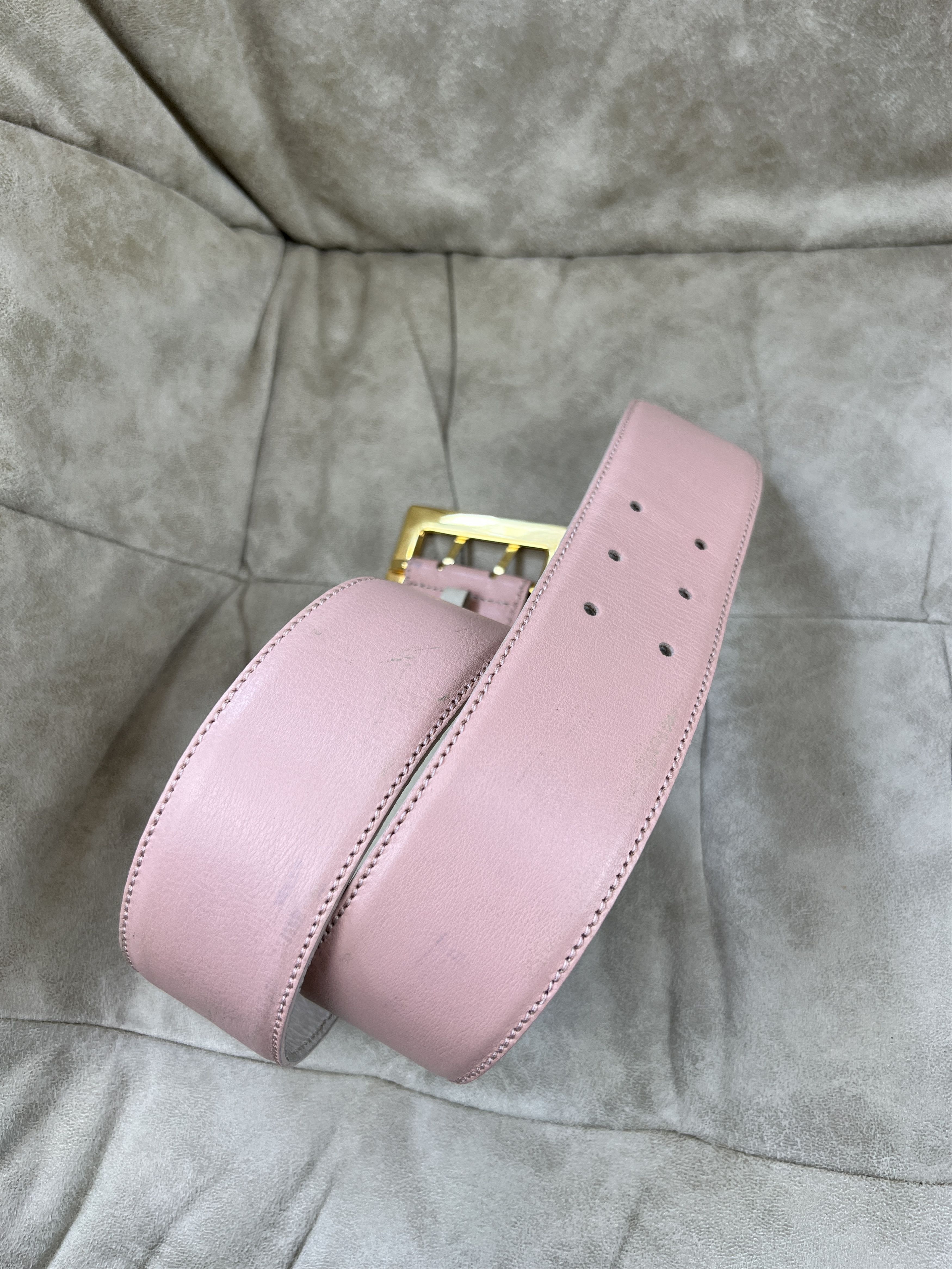 Celine Celine M12 Wide Leather Pink Belt Size ONE SIZE - 9 Thumbnail