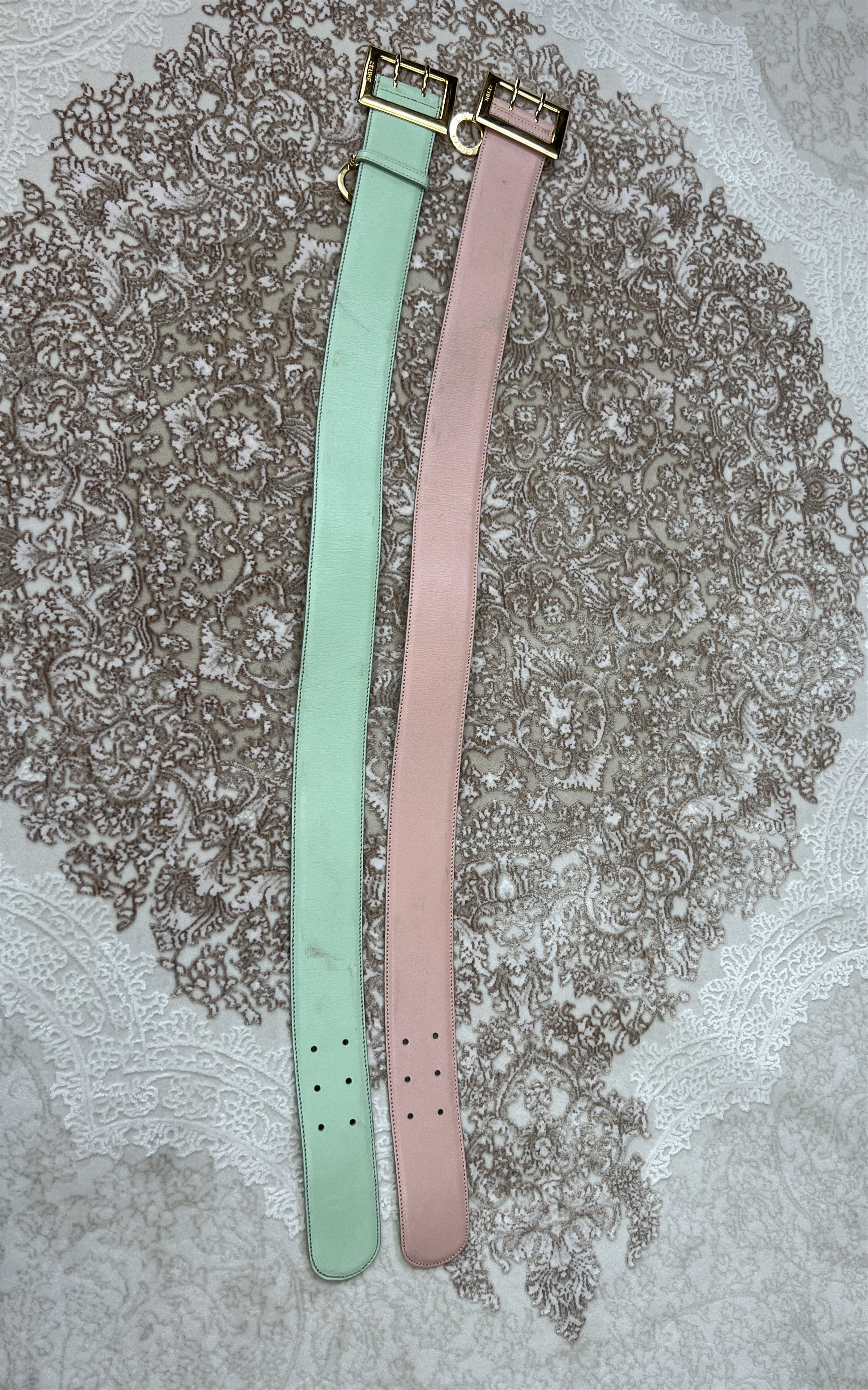 Celine Celine M12 Wide Leather Pink Belt Size ONE SIZE - 6 Thumbnail
