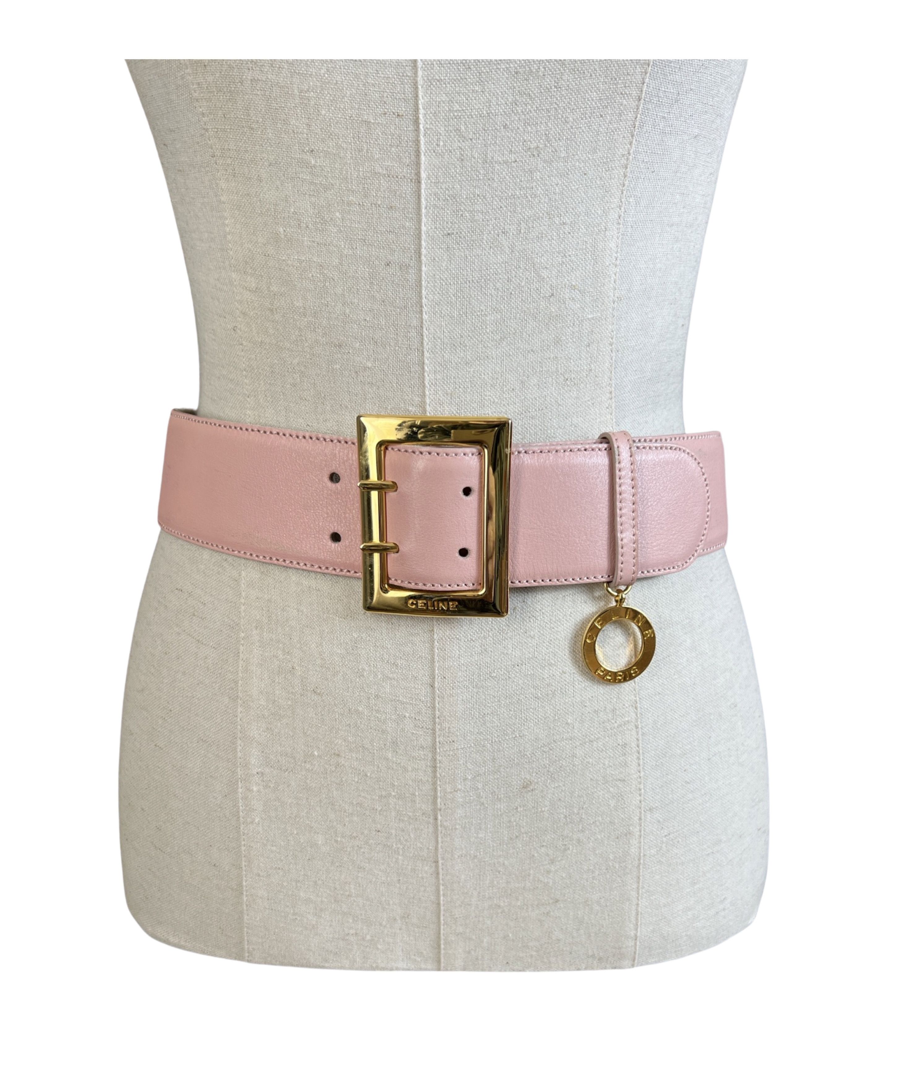 Celine Celine M12 Wide Leather Pink Belt Size ONE SIZE - 1 Thumbnail