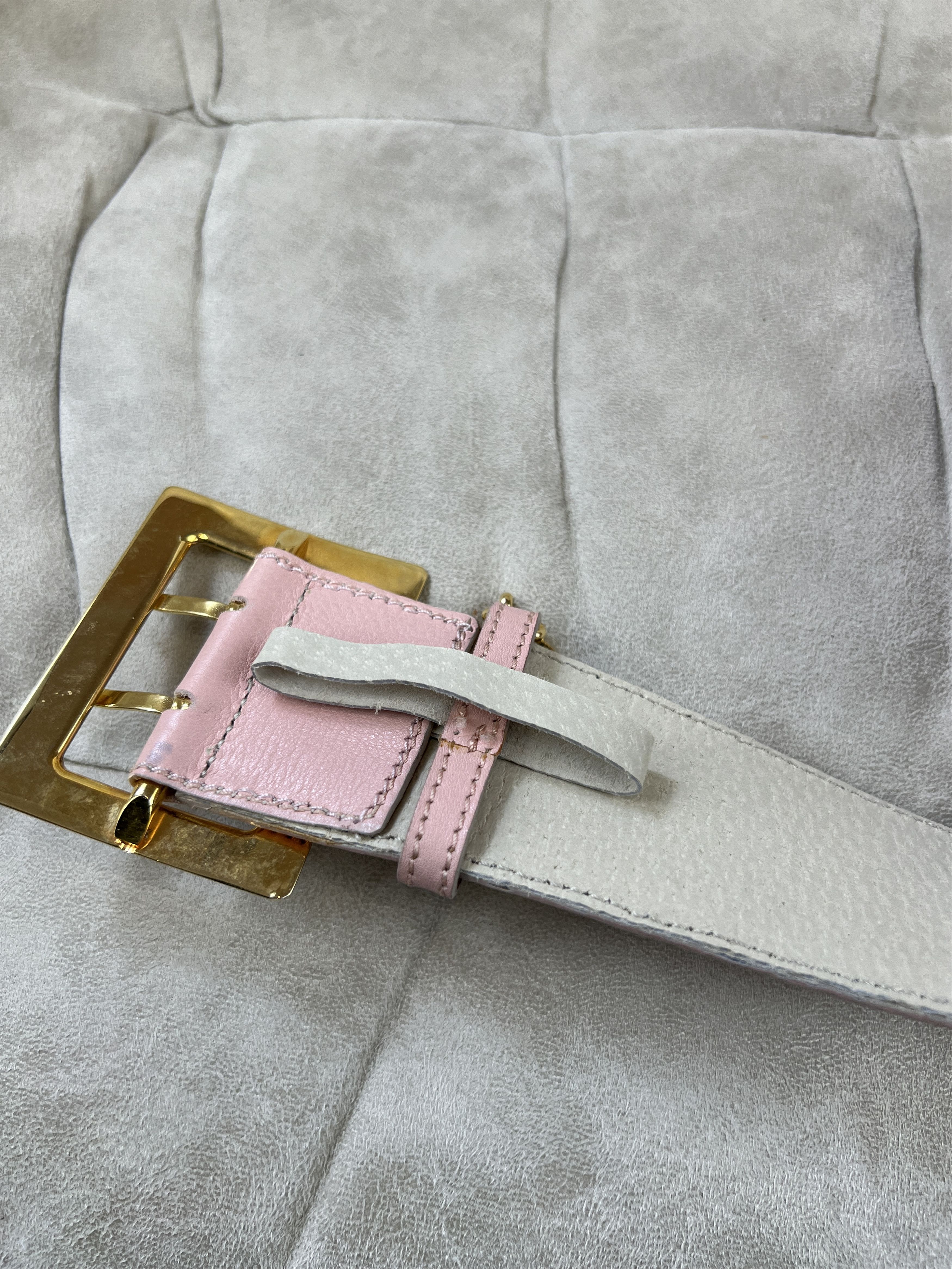 Celine Celine M12 Wide Leather Pink Belt Size ONE SIZE - 7 Thumbnail