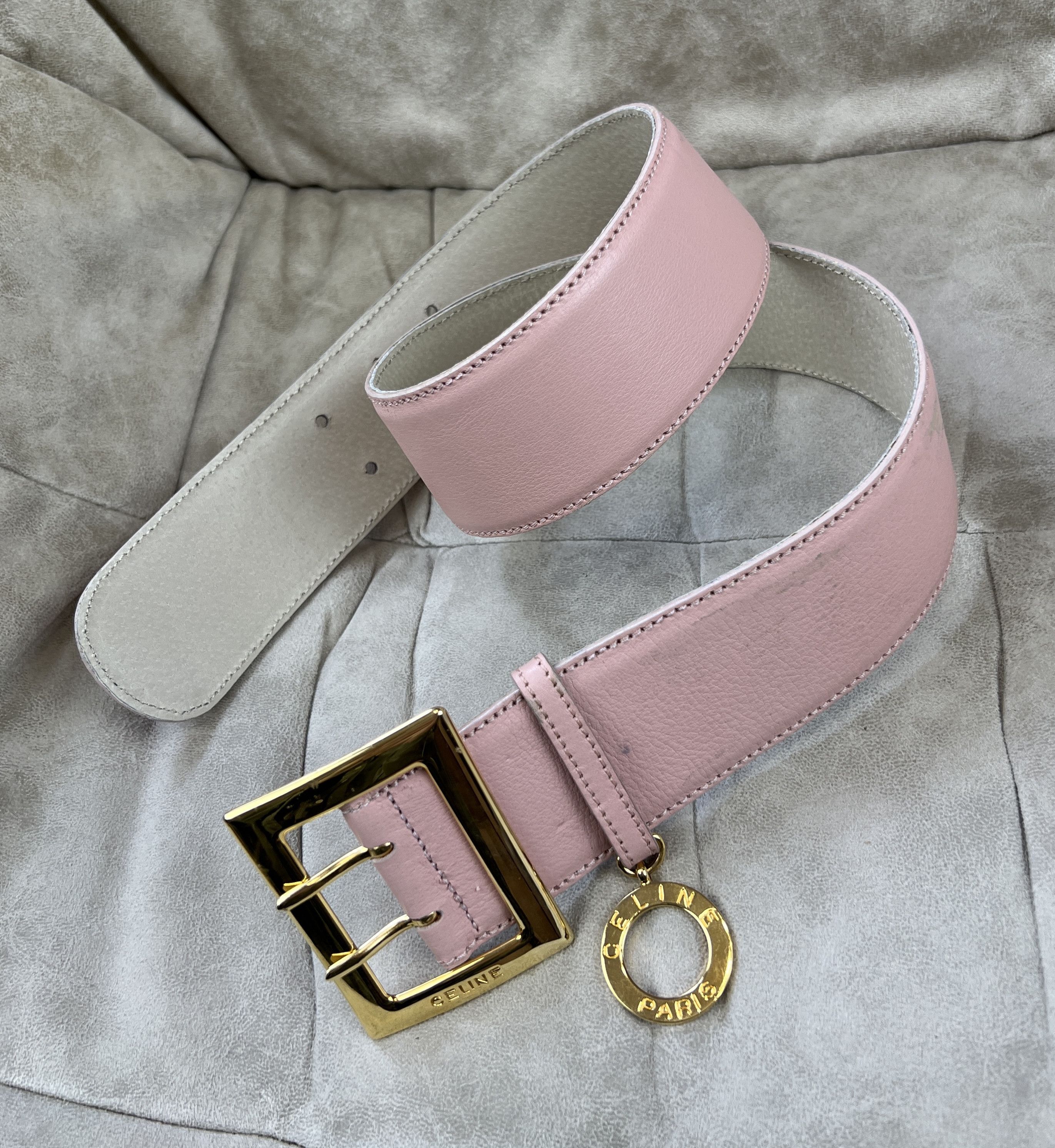 Celine Celine M12 Wide Leather Pink Belt Size ONE SIZE - 2 Thumbnail