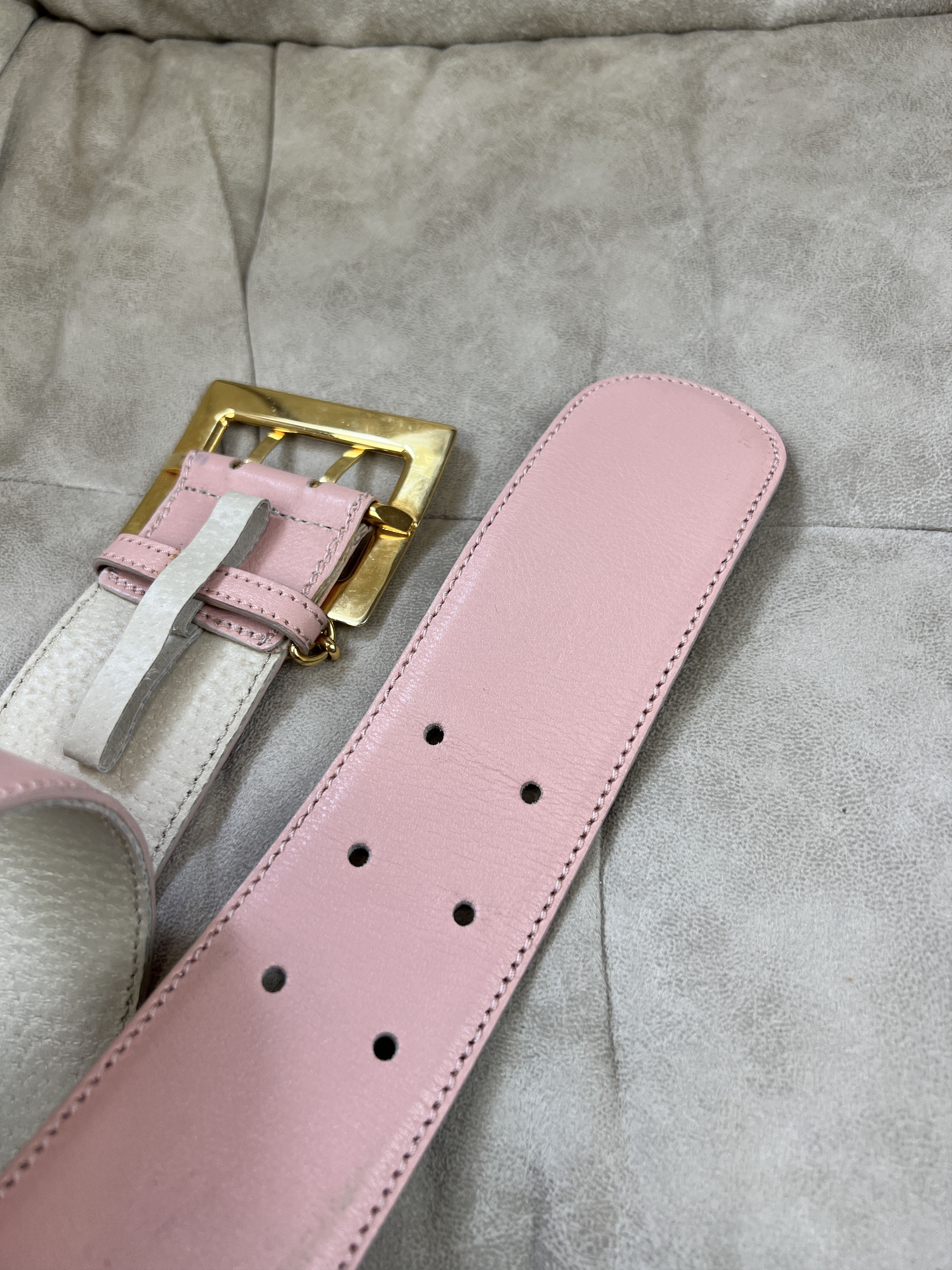 Celine Celine M12 Wide Leather Pink Belt Size ONE SIZE - 8 Thumbnail