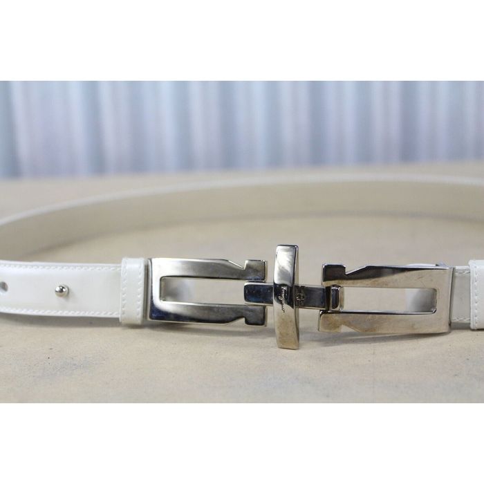ferragamo white belt