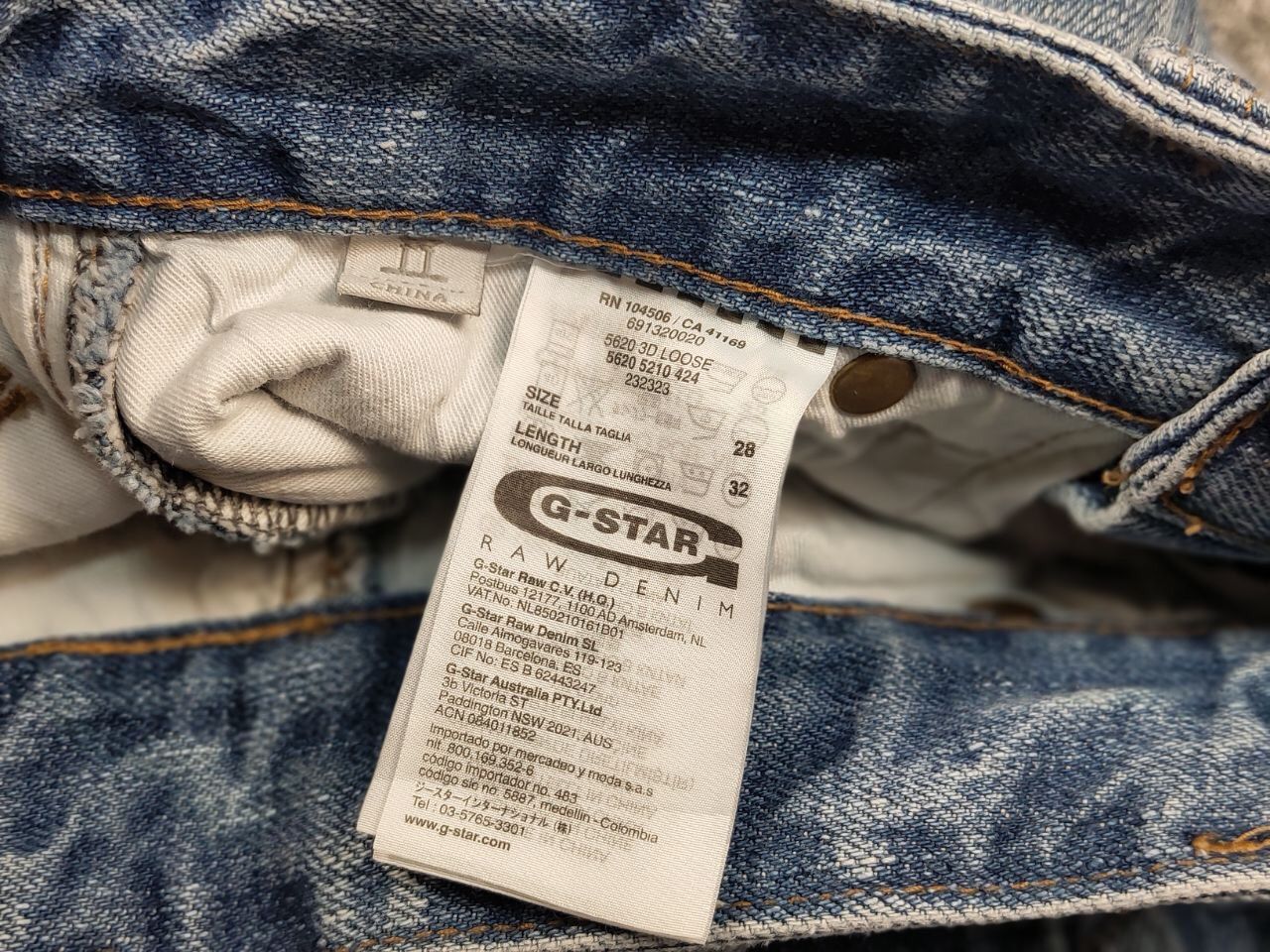 G-Star Vintage G Star Raw 5620 3d Loose Washed Blue Denim Jeans Size US 28 / EU 44 - 18 Thumbnail