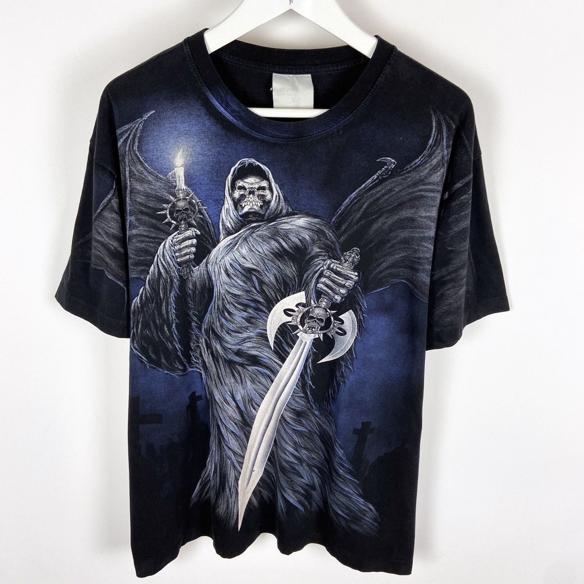 Vintage Vintage 90s Single Priest of Death Skull AllOverPrint tee Size US XL / EU 56 / 4 - 5 Thumbnail