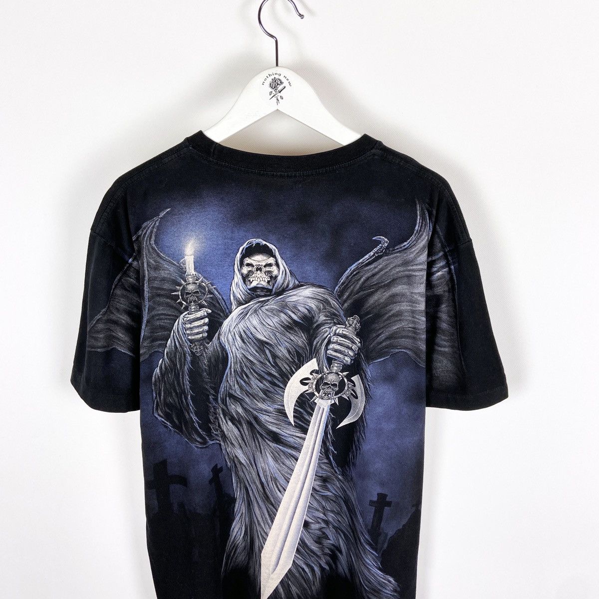 Vintage Vintage 90s Single Priest of Death Skull AllOverPrint tee Size US XL / EU 56 / 4 - 4 Thumbnail