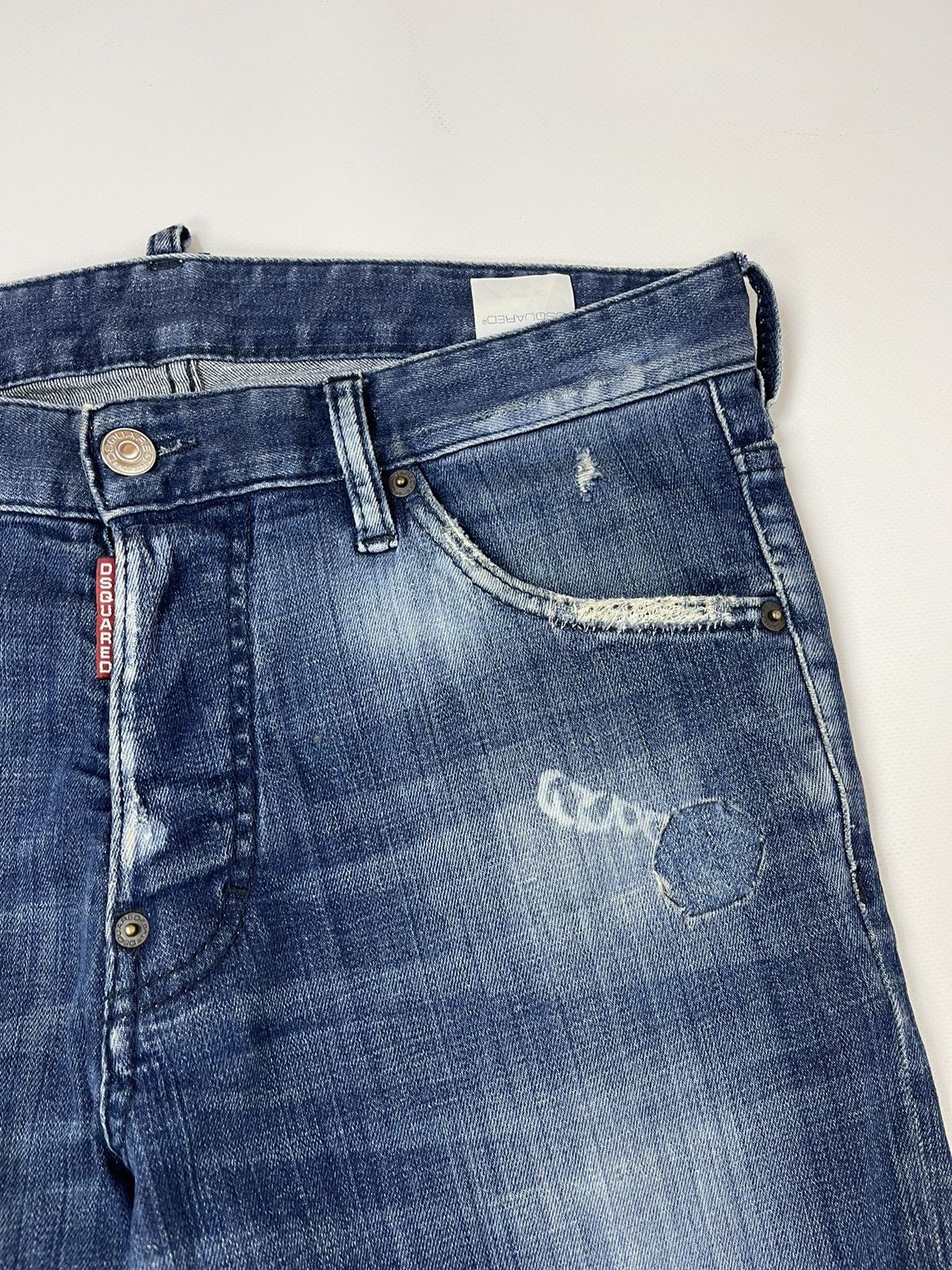 Dsquared2 Dsquared vintage blue faded distressed denim jeans Italy Size US 30 / EU 46 - 9 Thumbnail