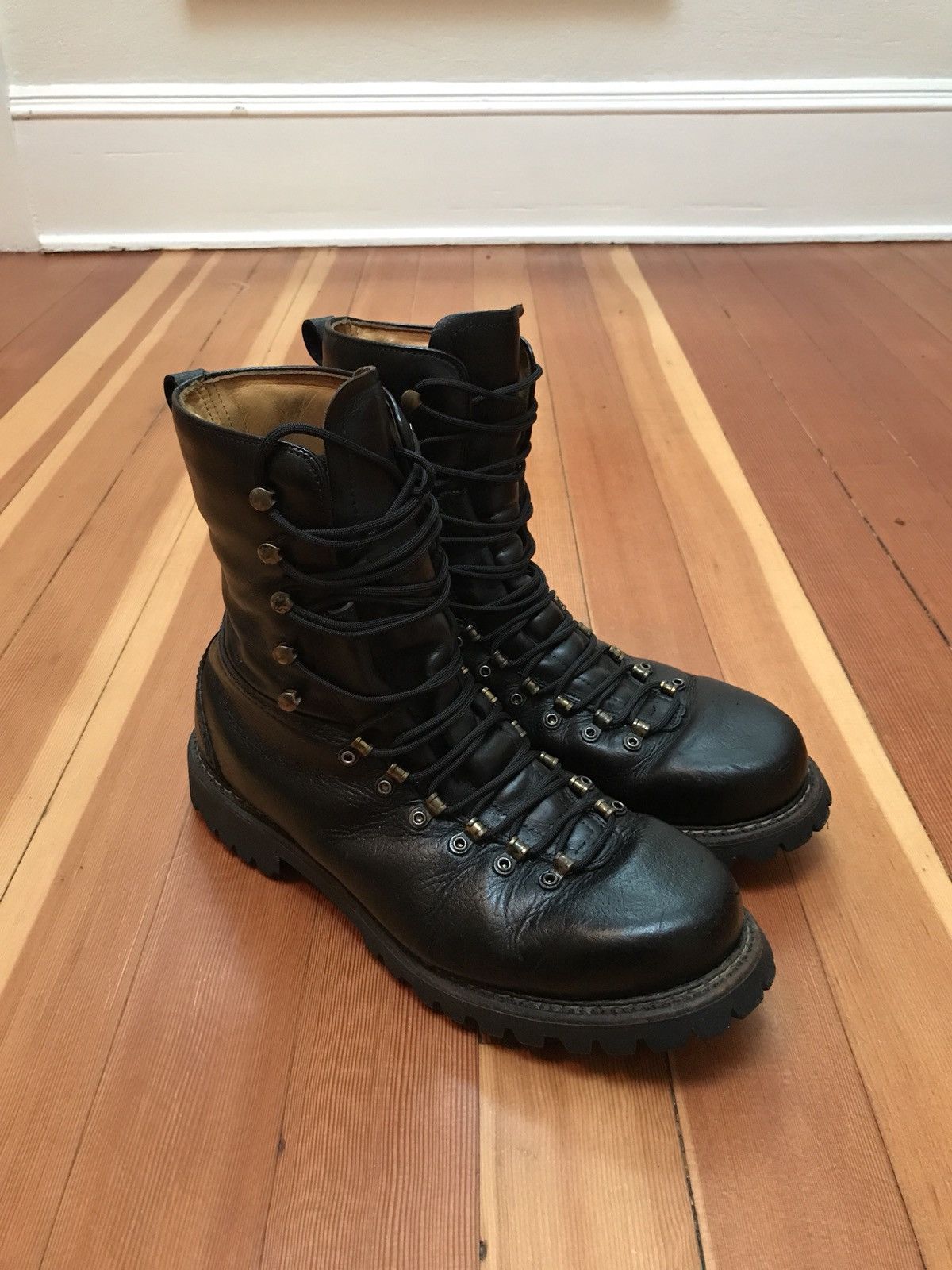 Combat Boots Vintage HERMAN Survivor 1970s Black Combat Boots Size 12 Grailed