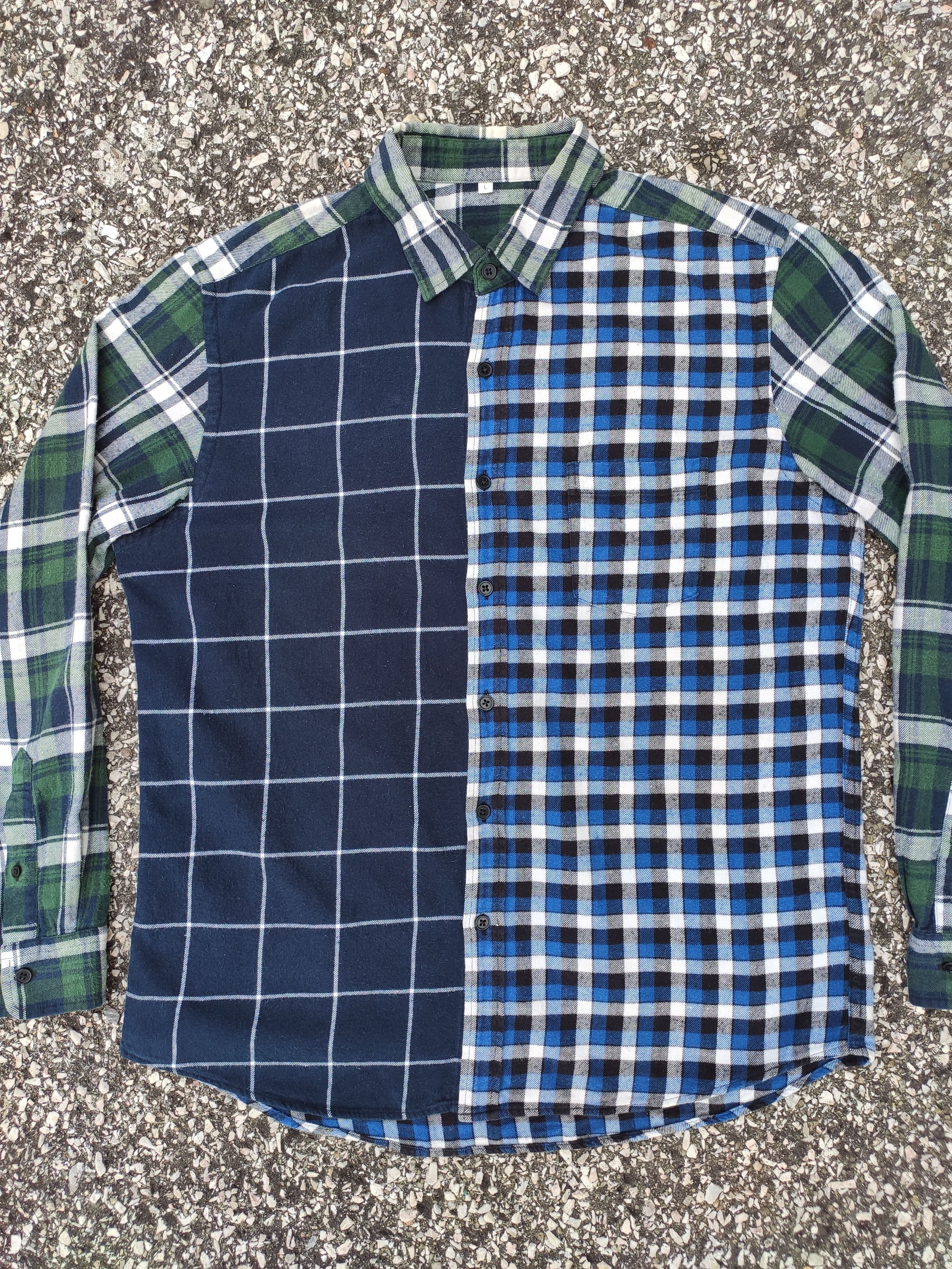 Flannel × Japanese Brand TOPVALU Split Checked Flannel Button Ups Shirt Size US L / EU 52-54 / 3 - 2 Thumbnail