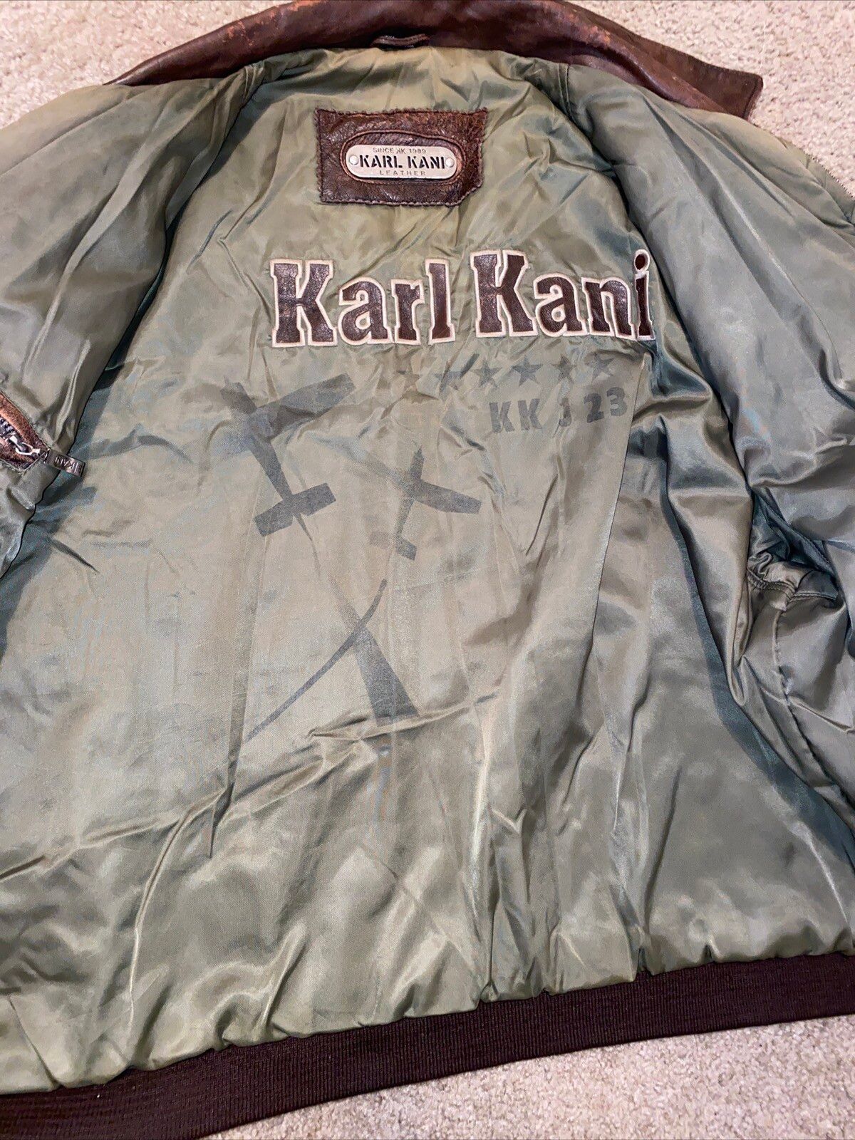 Karl Kani Karl Kani 1995 Leather Flight Bomber Jacket Size US XXL / EU 58 / 5 - 4 Thumbnail