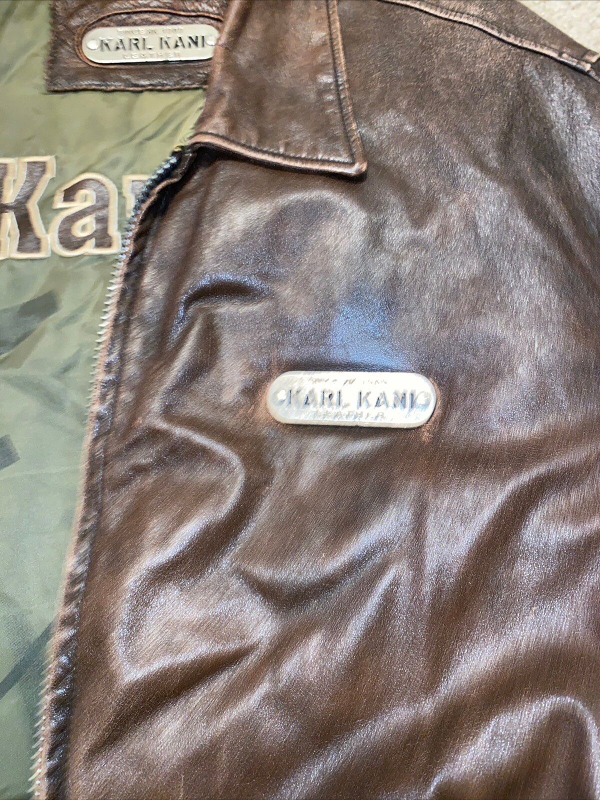 Karl Kani Karl Kani 1995 Leather Flight Bomber Jacket Size US XXL / EU 58 / 5 - 7 Thumbnail