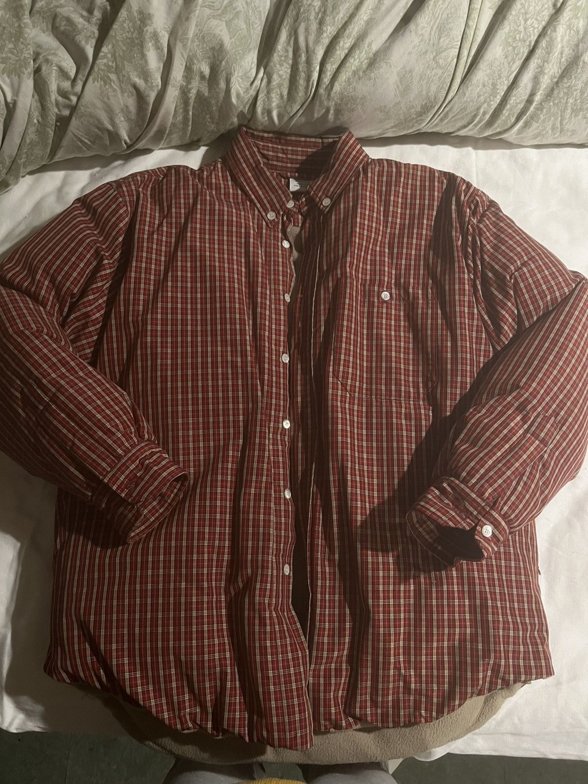 image of Vetements Ss19 Runway Padded Shirt Jacket in Red Checkered, Men's (Size XS)