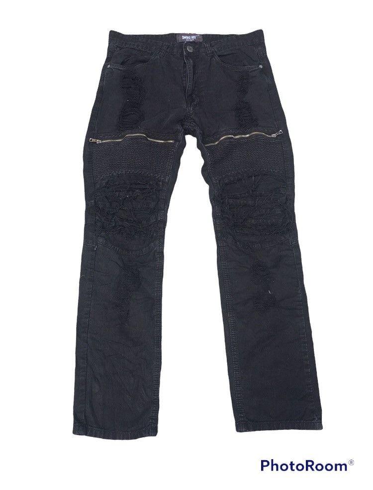 If Six Was Nine × Japanese Brand × Tornado Mart FLARE SMOKE RISE PANTS DISTRESSED Size US 34 / EU 50 - 2 Thumbnail