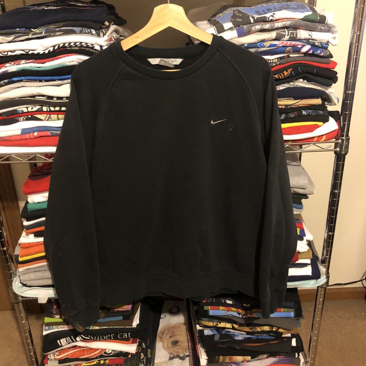 Vintage Black Nike Check Sweatshirt