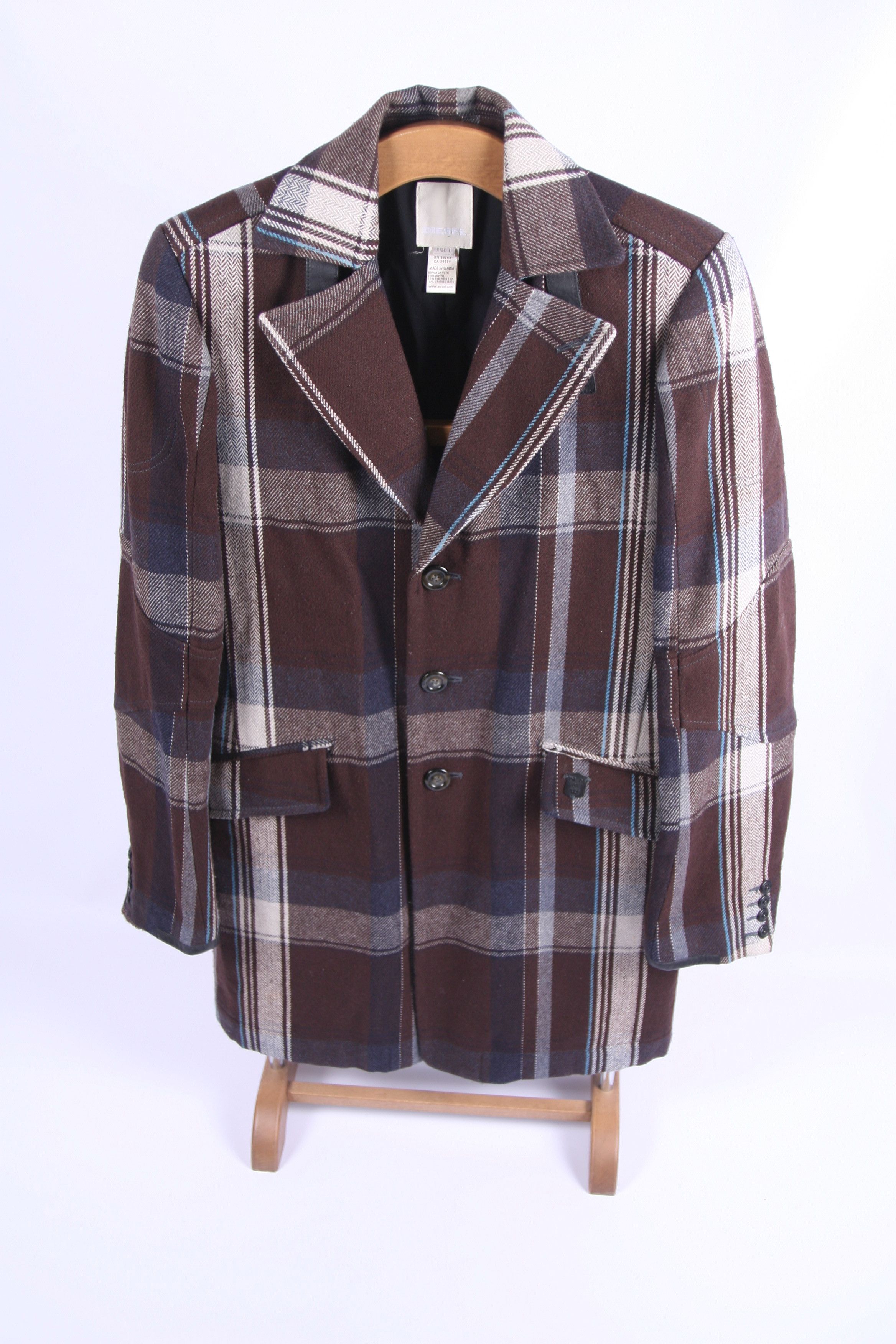 Diesel 💥VTG Diesel Tartan Herringbone Flannel Casual overcoat Size US L / EU 52-54 / 3 - 10 Thumbnail