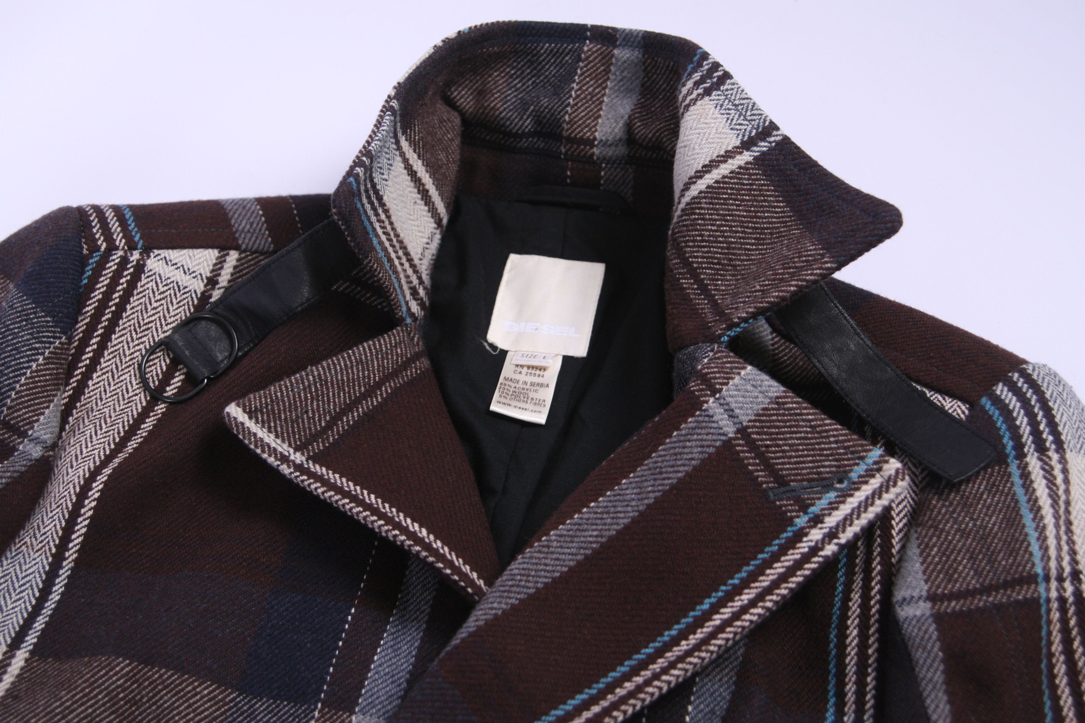 Diesel 💥VTG Diesel Tartan Herringbone Flannel Casual overcoat Size US L / EU 52-54 / 3 - 3 Thumbnail