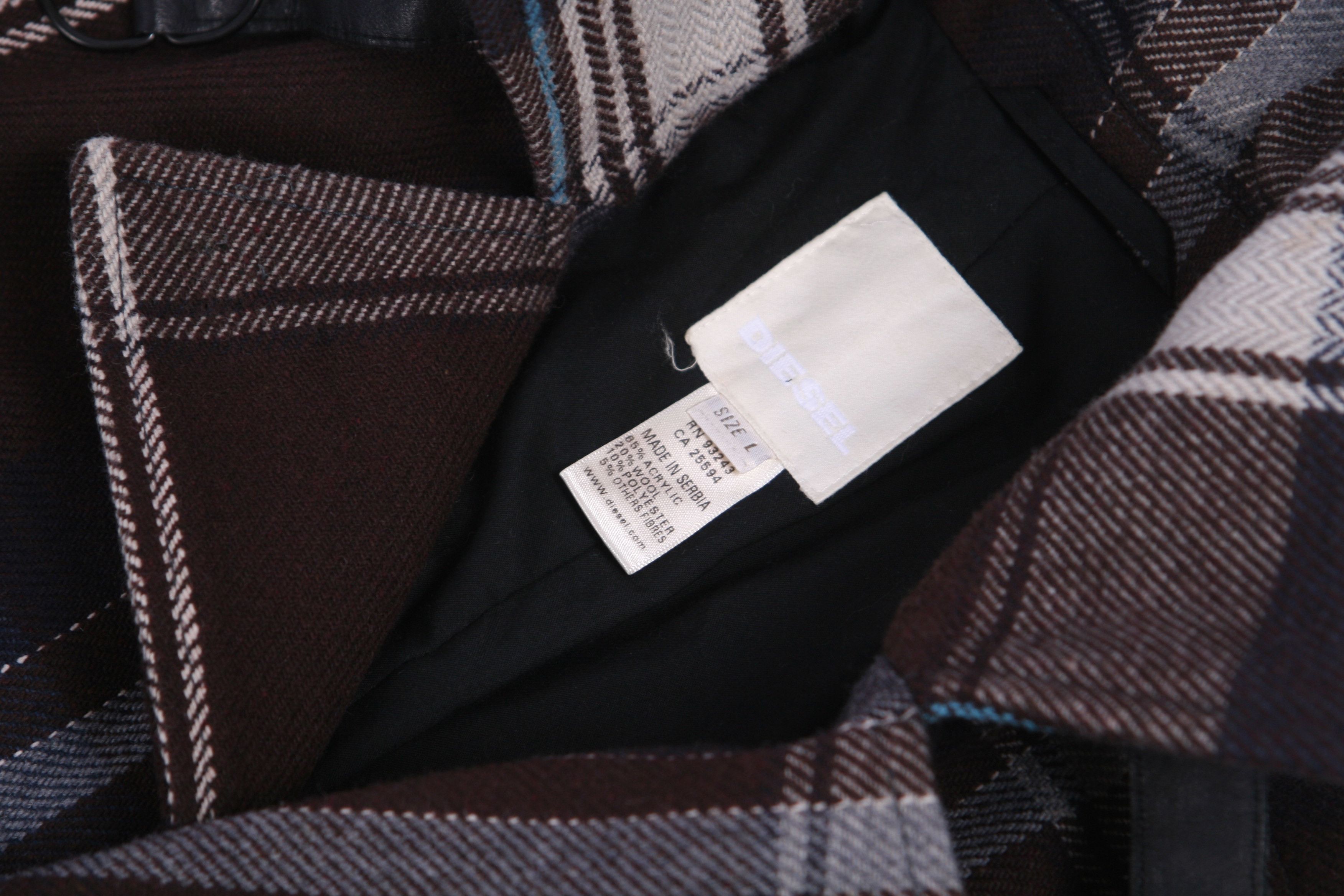 Diesel 💥VTG Diesel Tartan Herringbone Flannel Casual overcoat Size US L / EU 52-54 / 3 - 7 Thumbnail