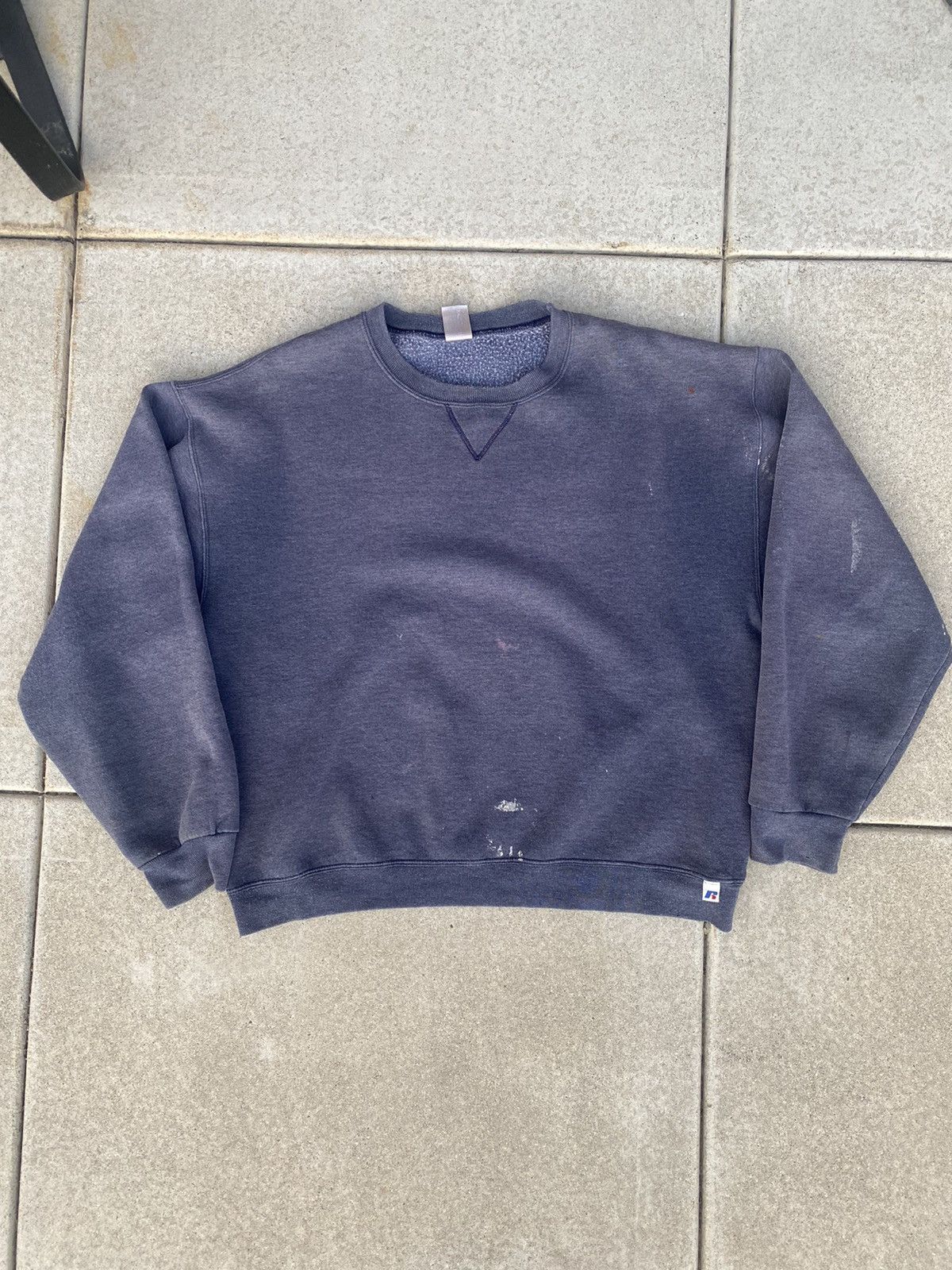 Vintage russlle athletic faded painters crewneck sweatshirt