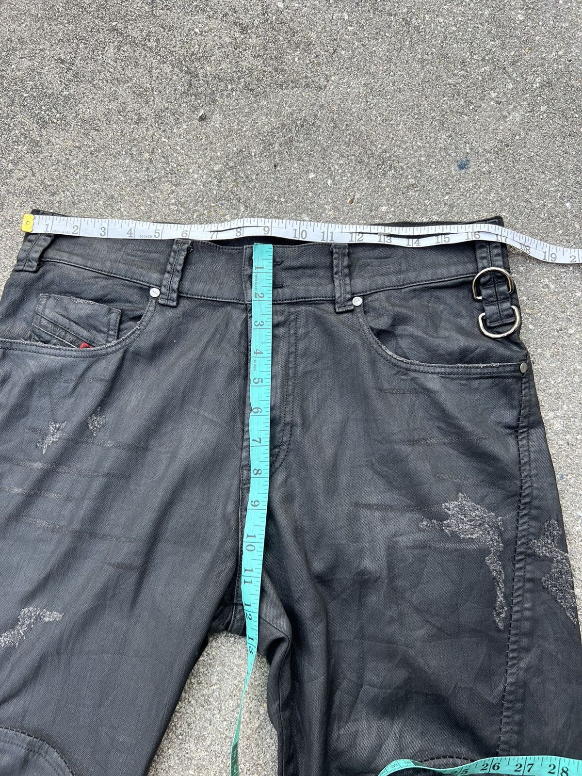 Diesel Vintage Diesel Italy Coated Wax Stretch Denim Cropped Jeans Size US 33 - 2 Thumbnail