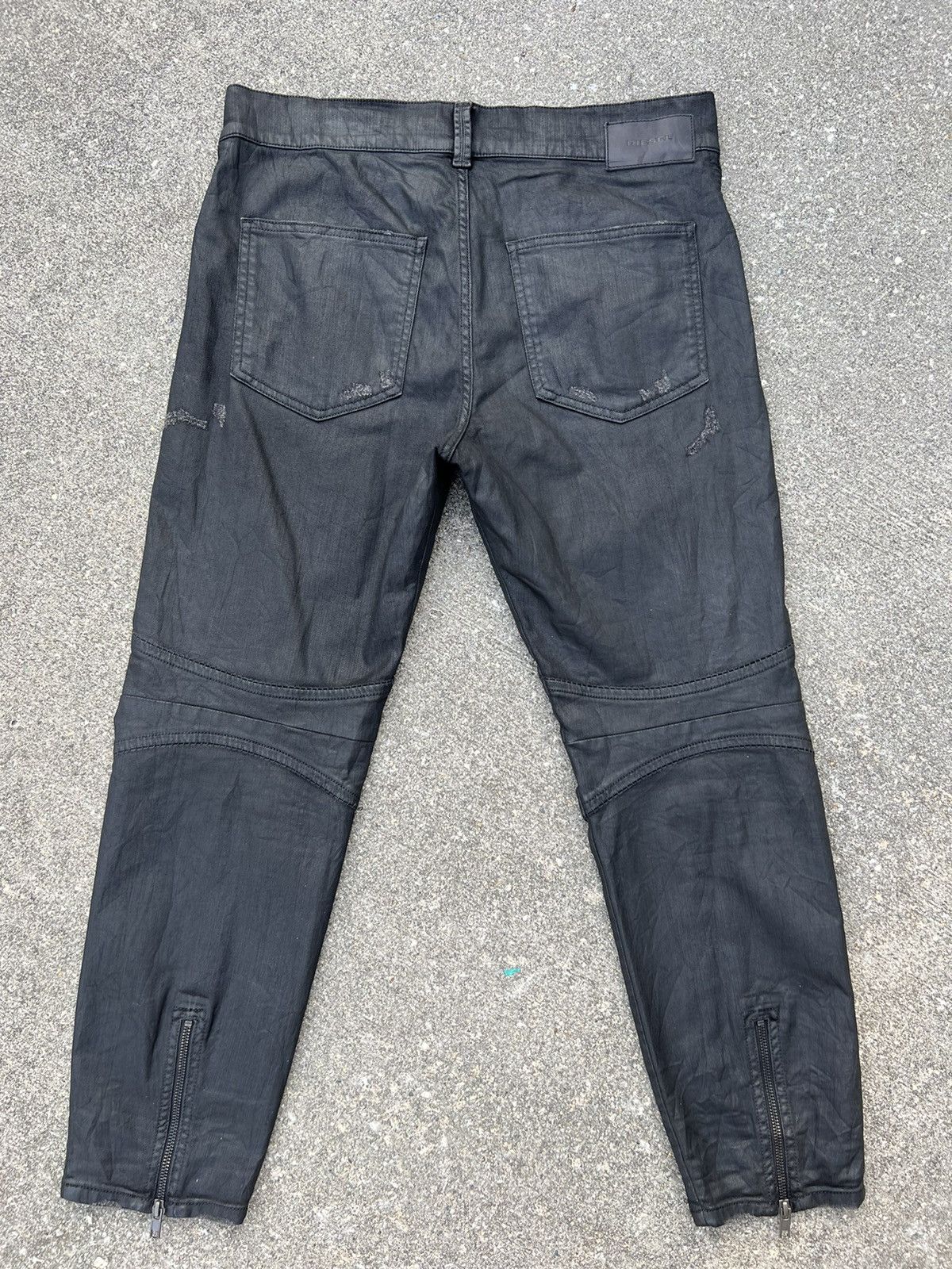 Diesel Vintage Diesel Italy Coated Wax Stretch Denim Cropped Jeans Size US 33 - 5 Thumbnail