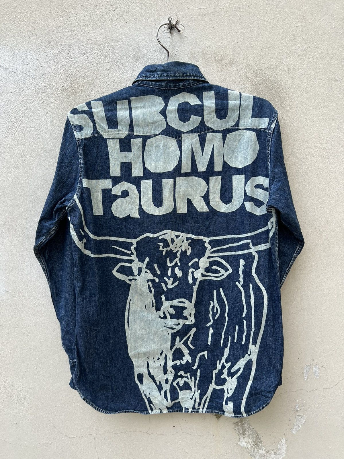 Paul Smith × Vintage Vintage Paul Smith Red Ear Subcul Homo Taurus Denim Shirt Size US L / EU 52-54 / 3 - 15 Thumbnail