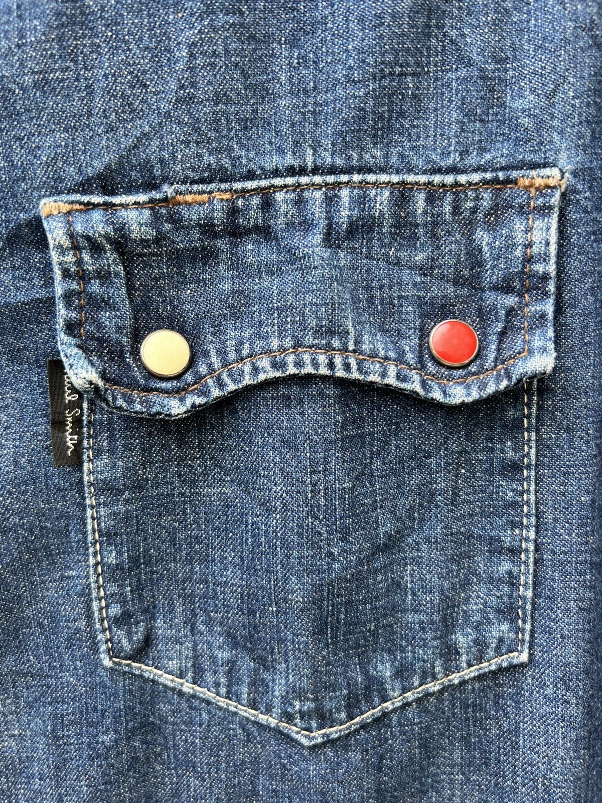 Paul Smith × Vintage Vintage Paul Smith Red Ear Subcul Homo Taurus Denim Shirt Size US L / EU 52-54 / 3 - 8 Thumbnail