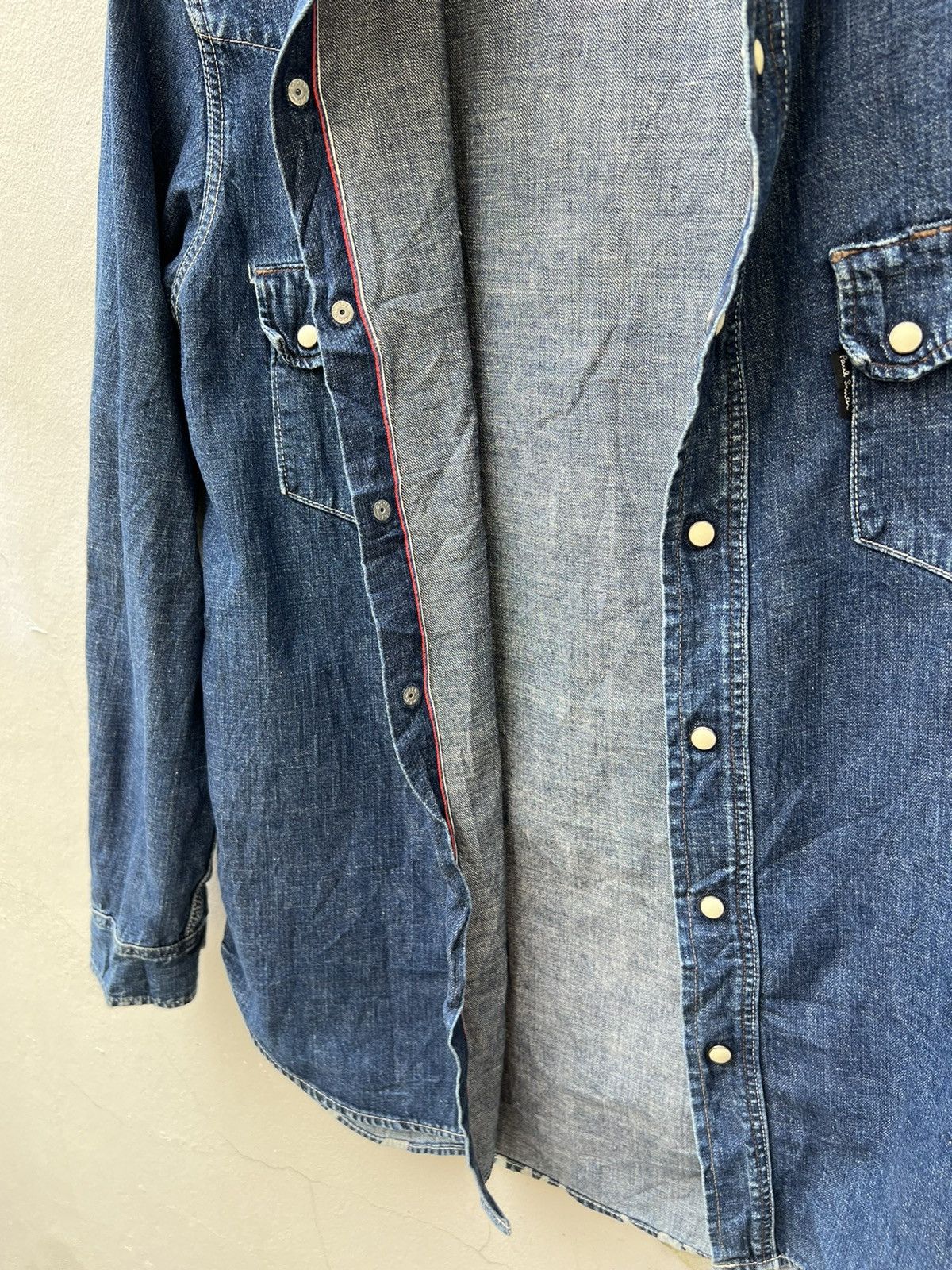 Paul Smith × Vintage Vintage Paul Smith Red Ear Subcul Homo Taurus Denim Shirt Size US L / EU 52-54 / 3 - 21 Thumbnail