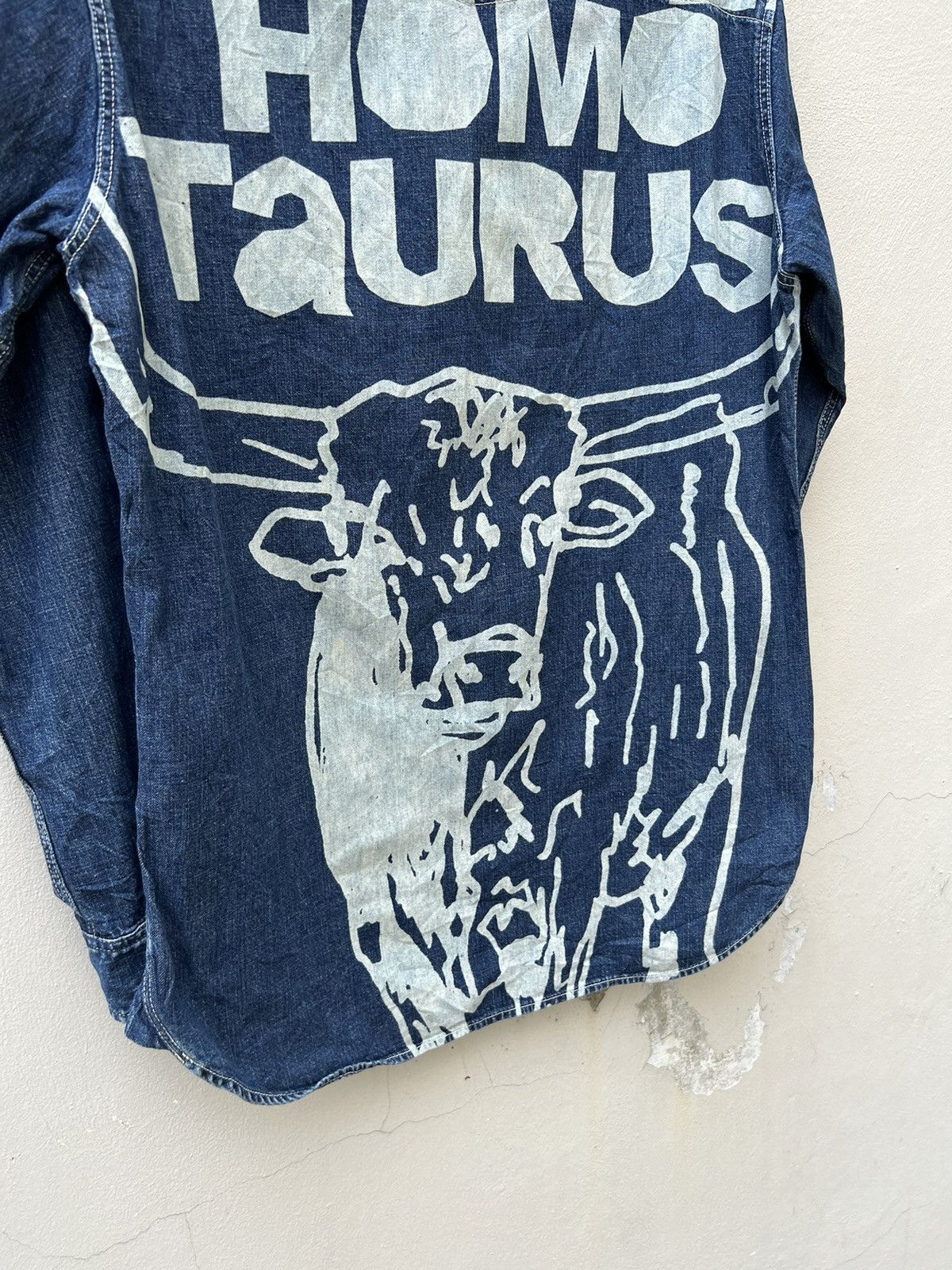 Paul Smith × Vintage Vintage Paul Smith Red Ear Subcul Homo Taurus Denim Shirt Size US L / EU 52-54 / 3 - 17 Thumbnail