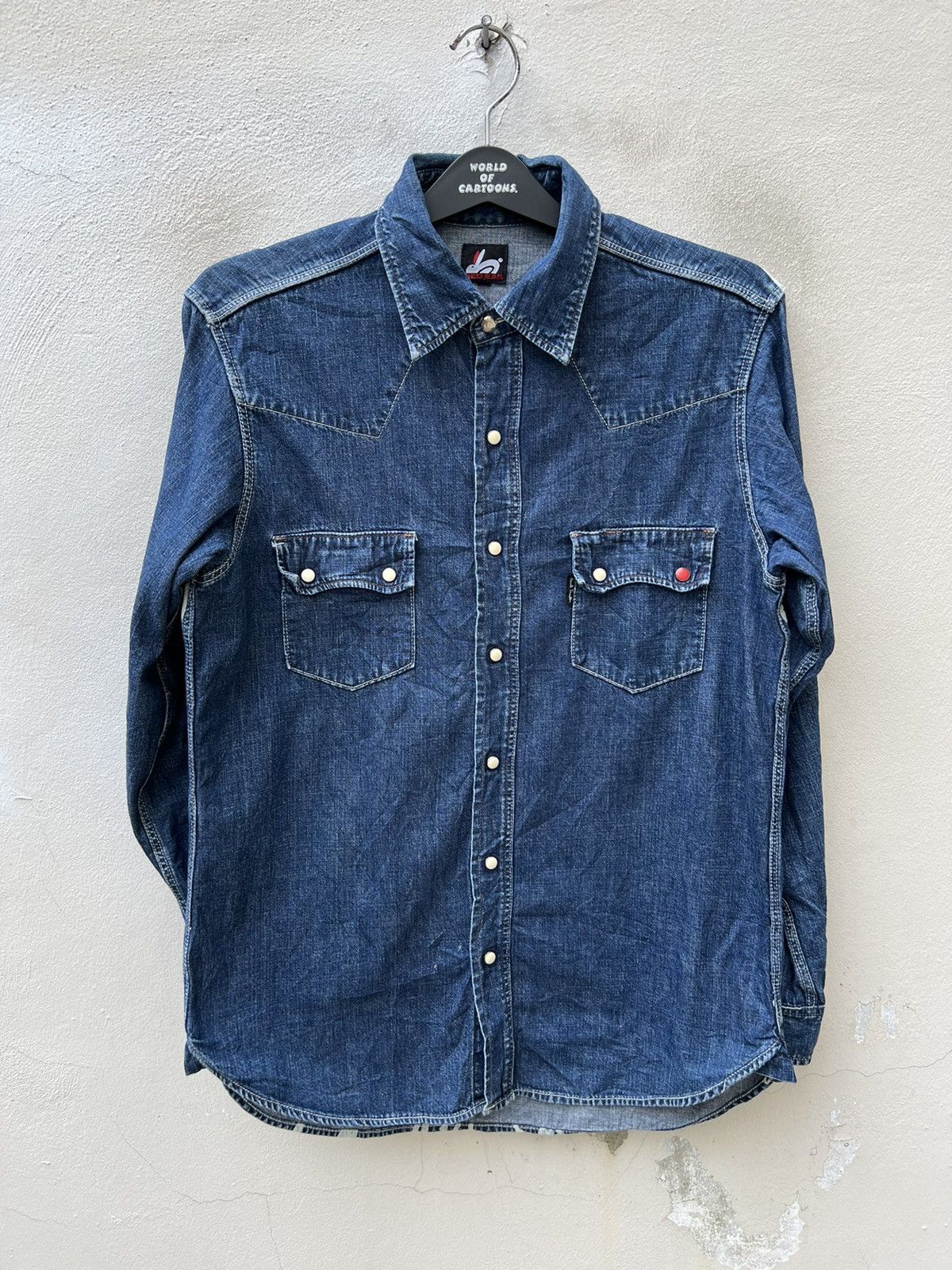 Paul Smith × Vintage Vintage Paul Smith Red Ear Subcul Homo Taurus Denim Shirt Size US L / EU 52-54 / 3 - 13 Thumbnail