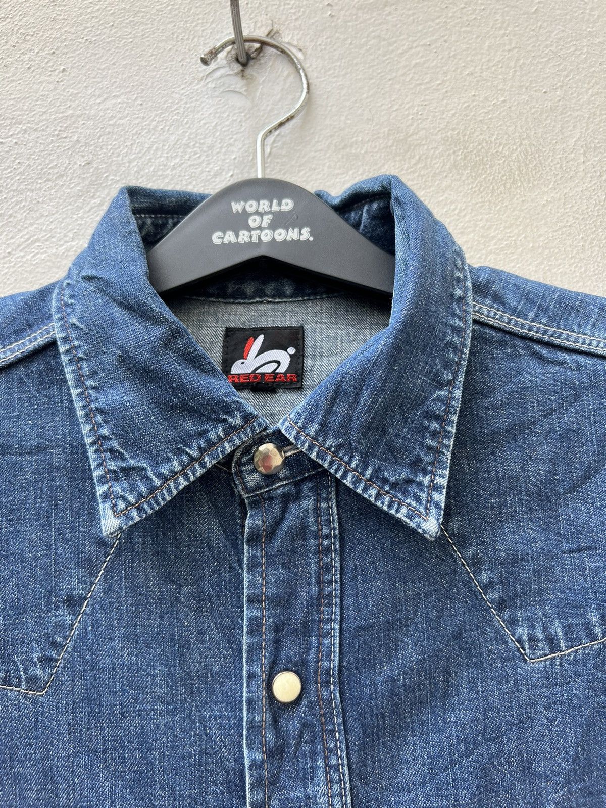 Paul Smith × Vintage Vintage Paul Smith Red Ear Subcul Homo Taurus Denim Shirt Size US L / EU 52-54 / 3 - 14 Thumbnail