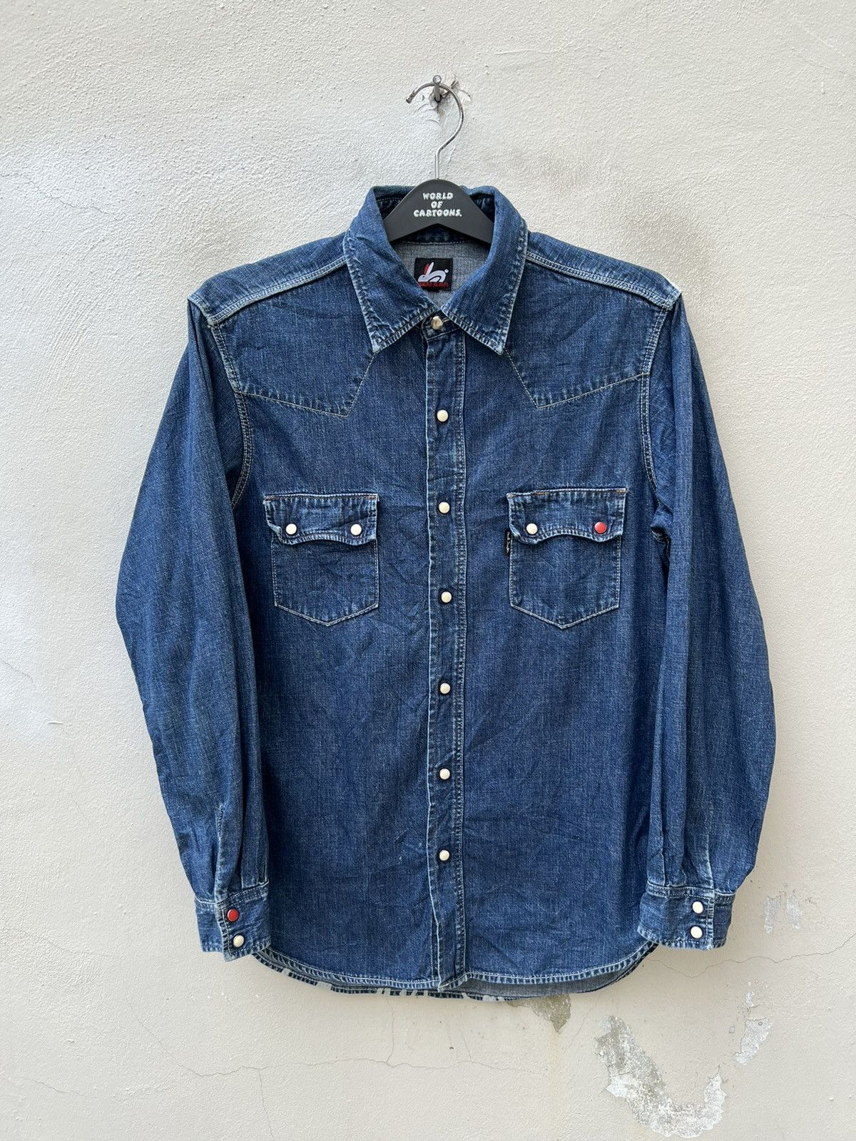Paul Smith × Vintage Vintage Paul Smith Red Ear Subcul Homo Taurus Denim Shirt Size US L / EU 52-54 / 3 - 6 Thumbnail