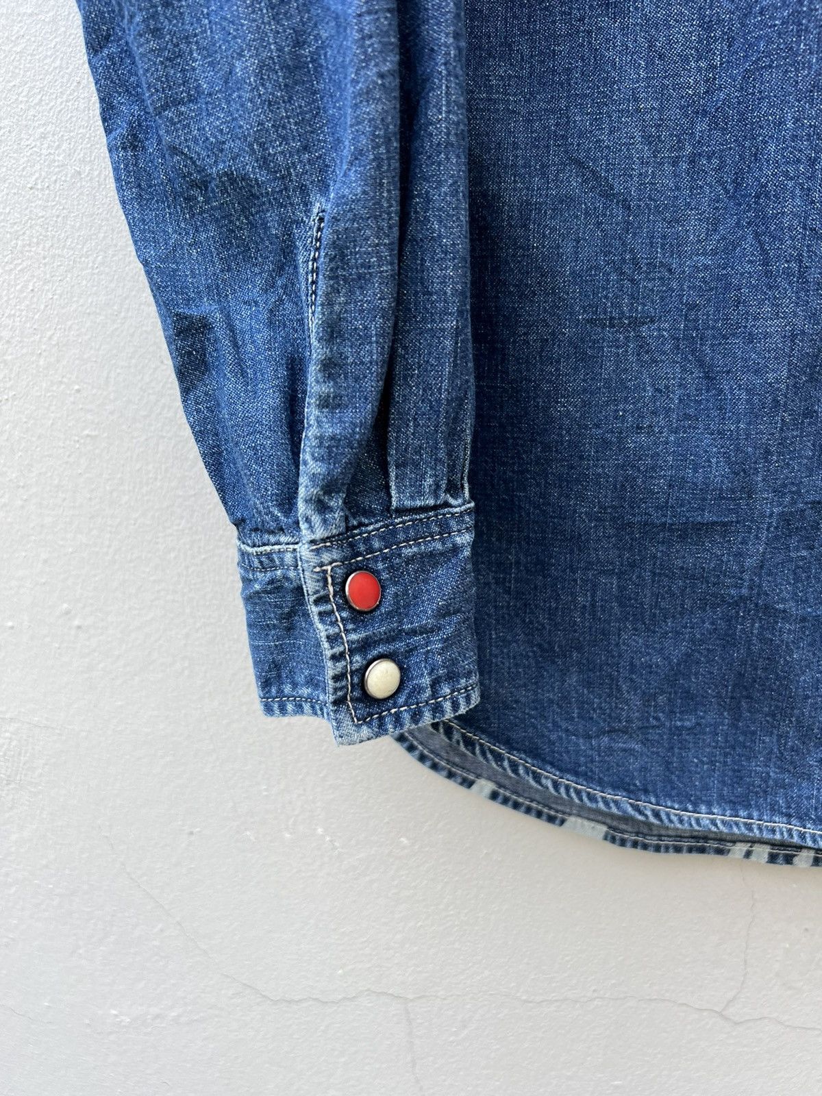 Paul Smith × Vintage Vintage Paul Smith Red Ear Subcul Homo Taurus Denim Shirt Size US L / EU 52-54 / 3 - 10 Thumbnail