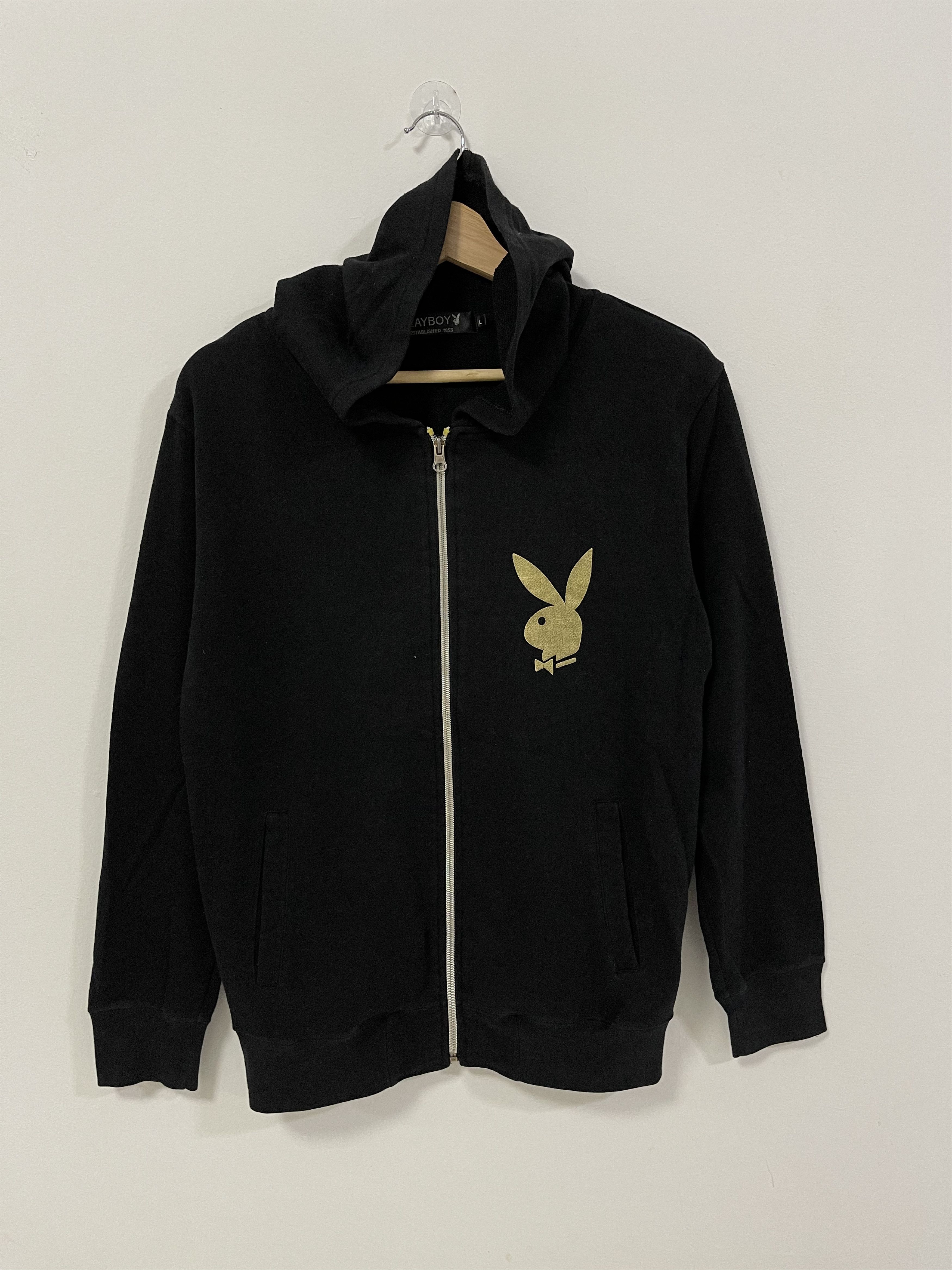 Japanese Brand × Playboy × Vintage Playboy Big Logo Zip Up Hoodie Sweatshirt Size L / US 10 / IT 46 - 3 Thumbnail