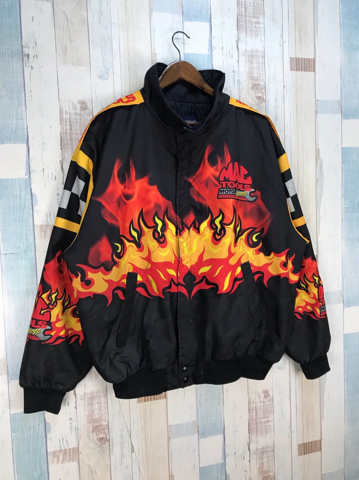 NASCAR Vintage 90s Mac Tools Motor Sports Racing Bomber Jacket Size US L / EU 52-54 / 3 - 3 Thumbnail