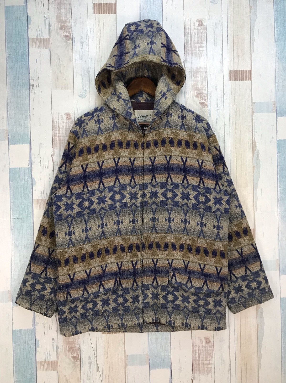 Vintage Lincoln Native Style Hoodie Jacket