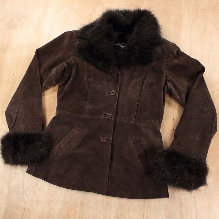 Vintage Wilsons Leather Maxima zip suede jacket MEDIUM faux fur lined ...