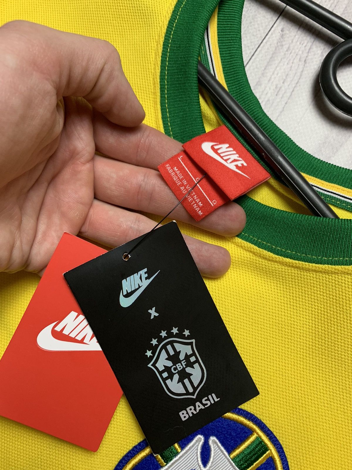 Nike × Vintage Nike Brazil soccer jersey size M/L Size US L / EU 52-54 / 3 - 3 Thumbnail