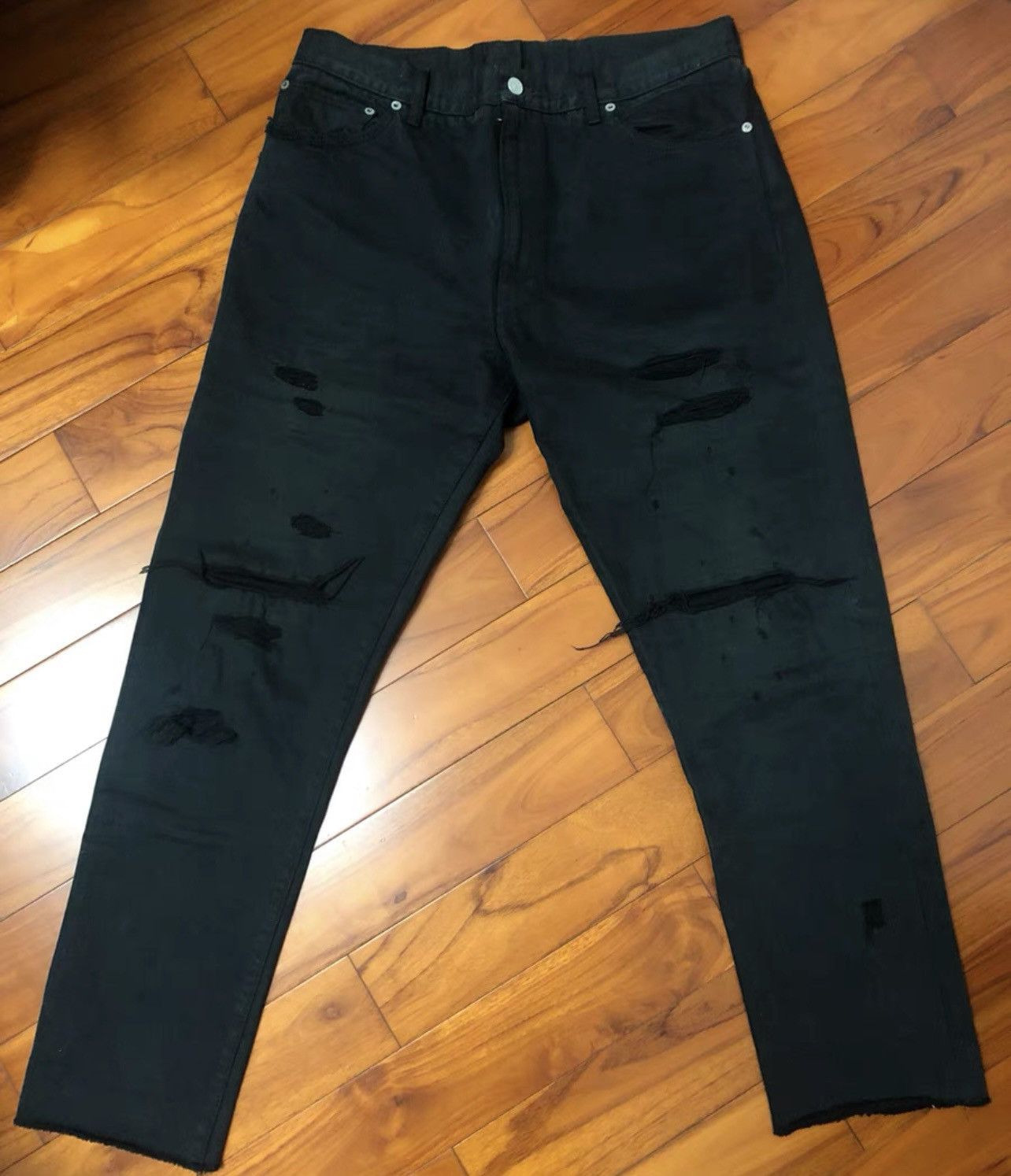 Visvim Visvim 20SS Journeyman Tacked Crash Jeans Size 4 Black